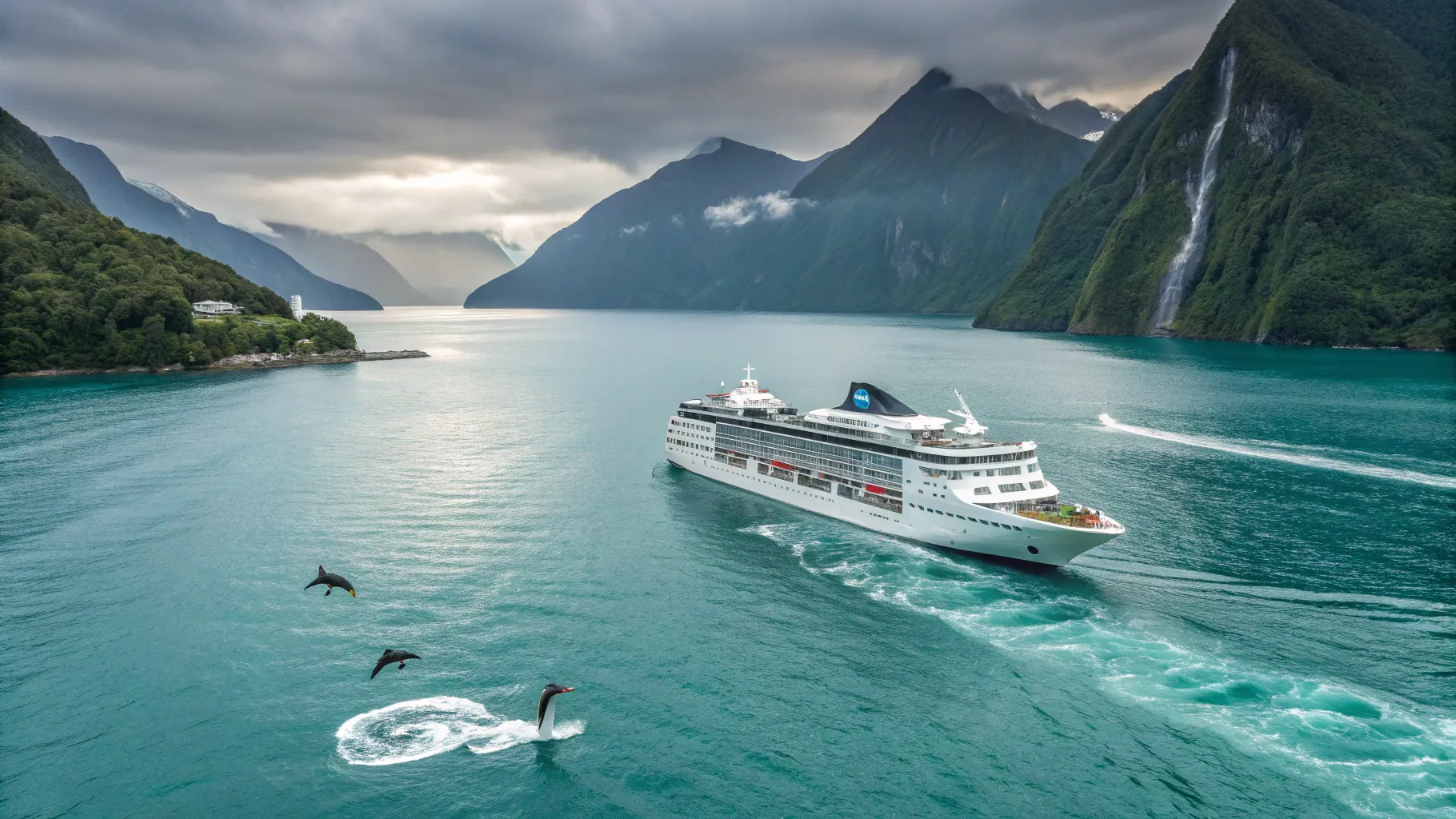 Cruises from Australia to New Zealand amidst breathtaking waters and fjords.