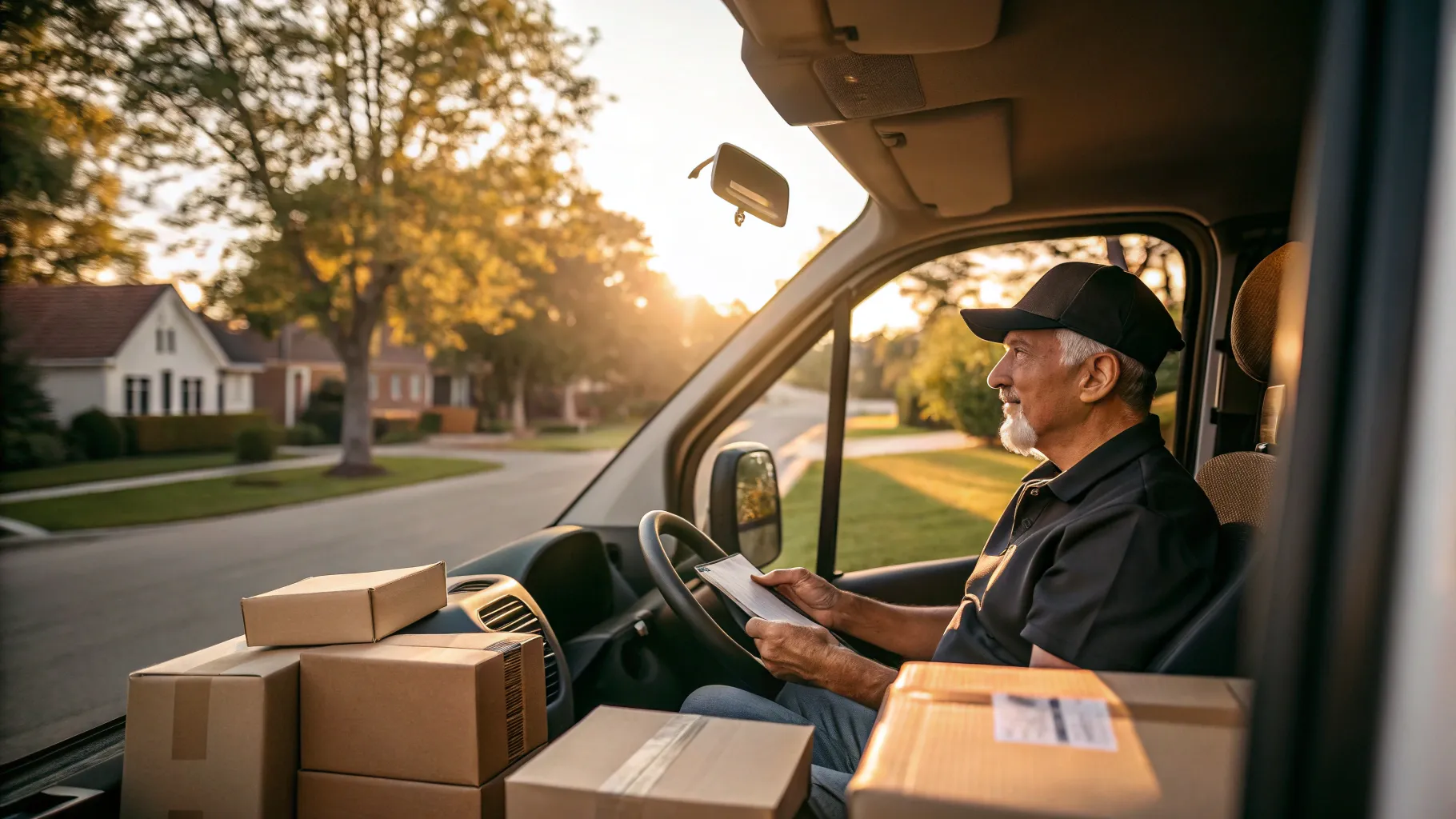 Delivery driver jobs for seniors with flexible hours in a suburban setting.