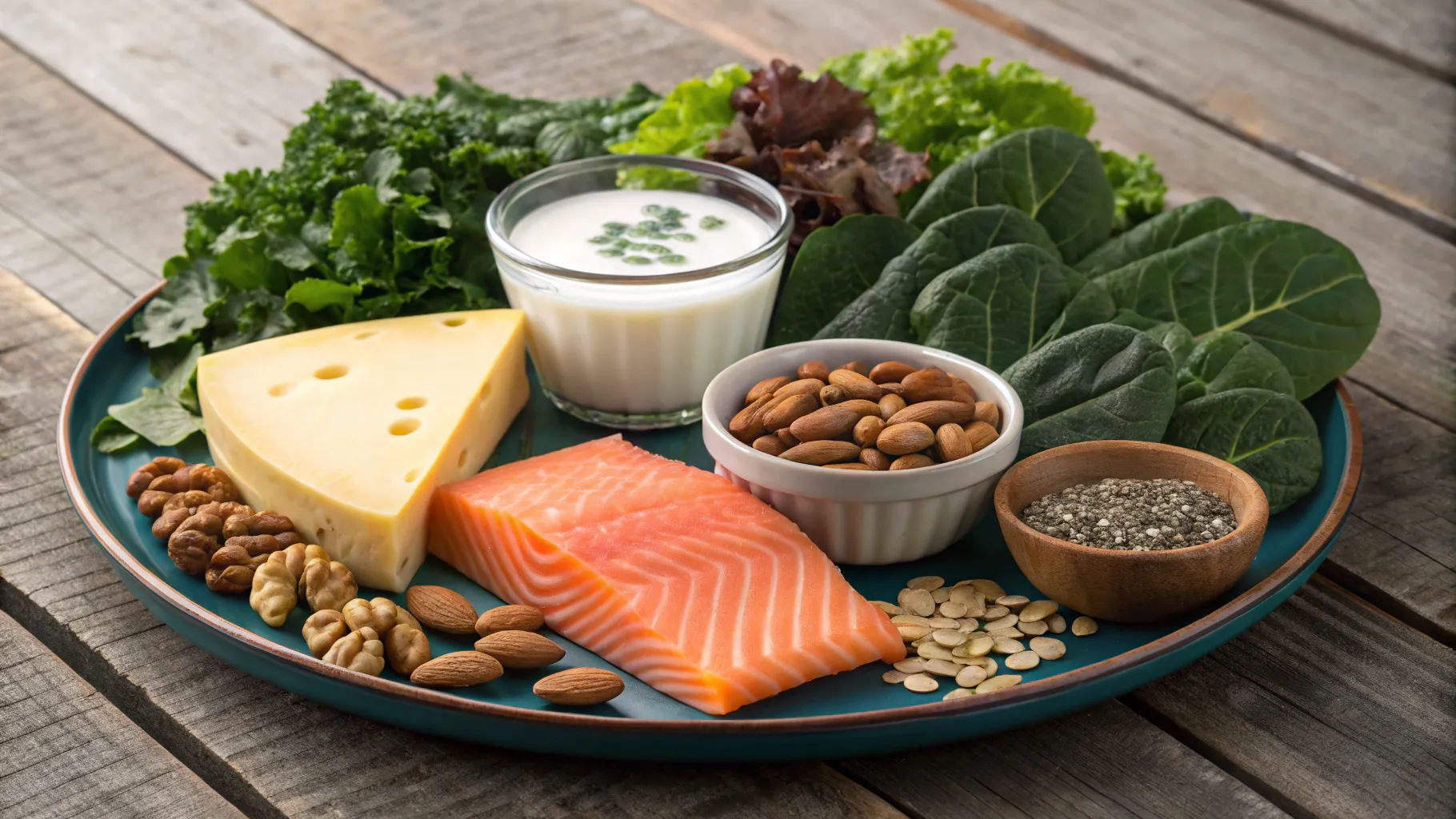 Osteoporosis and Aging: Essential Nutrition for Strong Bones in Seniors with healthy food.