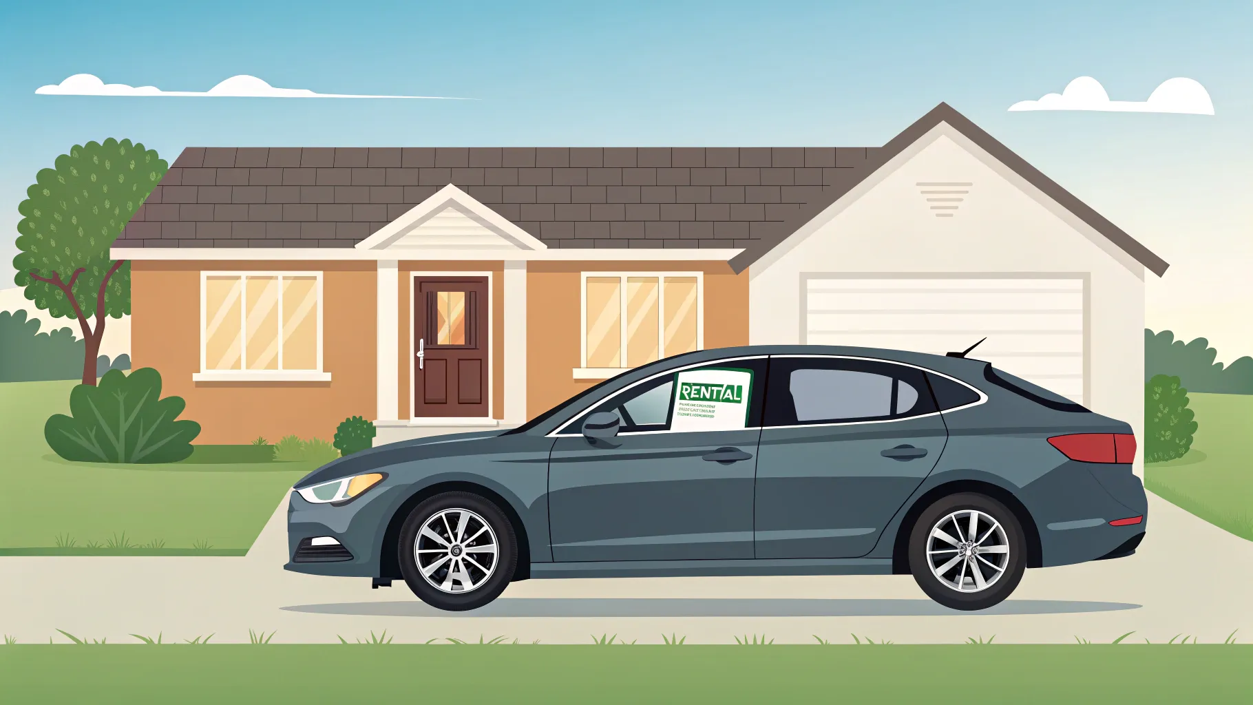 How to Rent to Own Cars With no Deposit: A modern car outside a home symbolizing ownership.