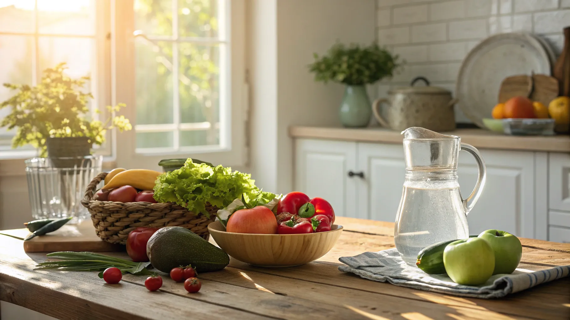 Tips for Detoxing Your Body from Nicotine: A vibrant kitchen filled with healthy foods.