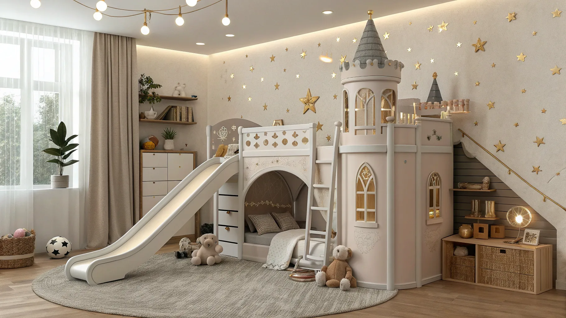 Modern Kids Beds with Fun and Functional Designs: A whimsical castle-themed kids bed.