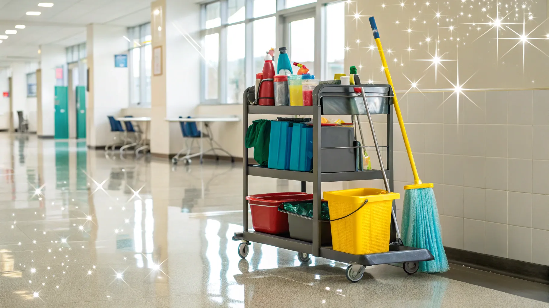 Exploring part-time cleaning staff jobs in a bright, clean school environment.