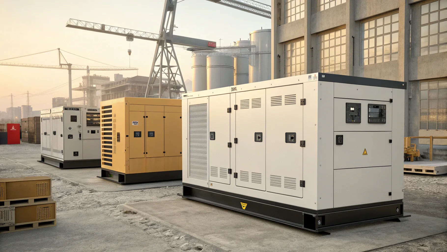 20kW capacity diesel generator models displayed in an industrial environment.