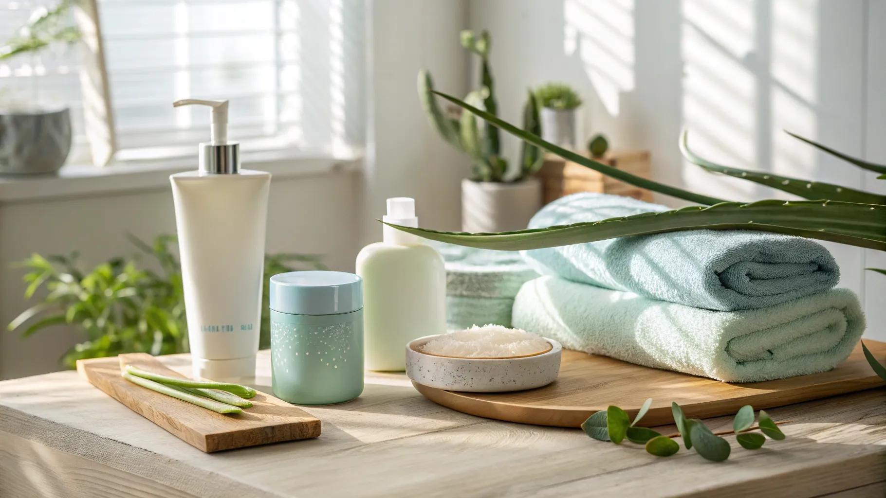 Comparing Moisturizers and Lotions for Itchy Skin: soothing skincare products in a calm space.