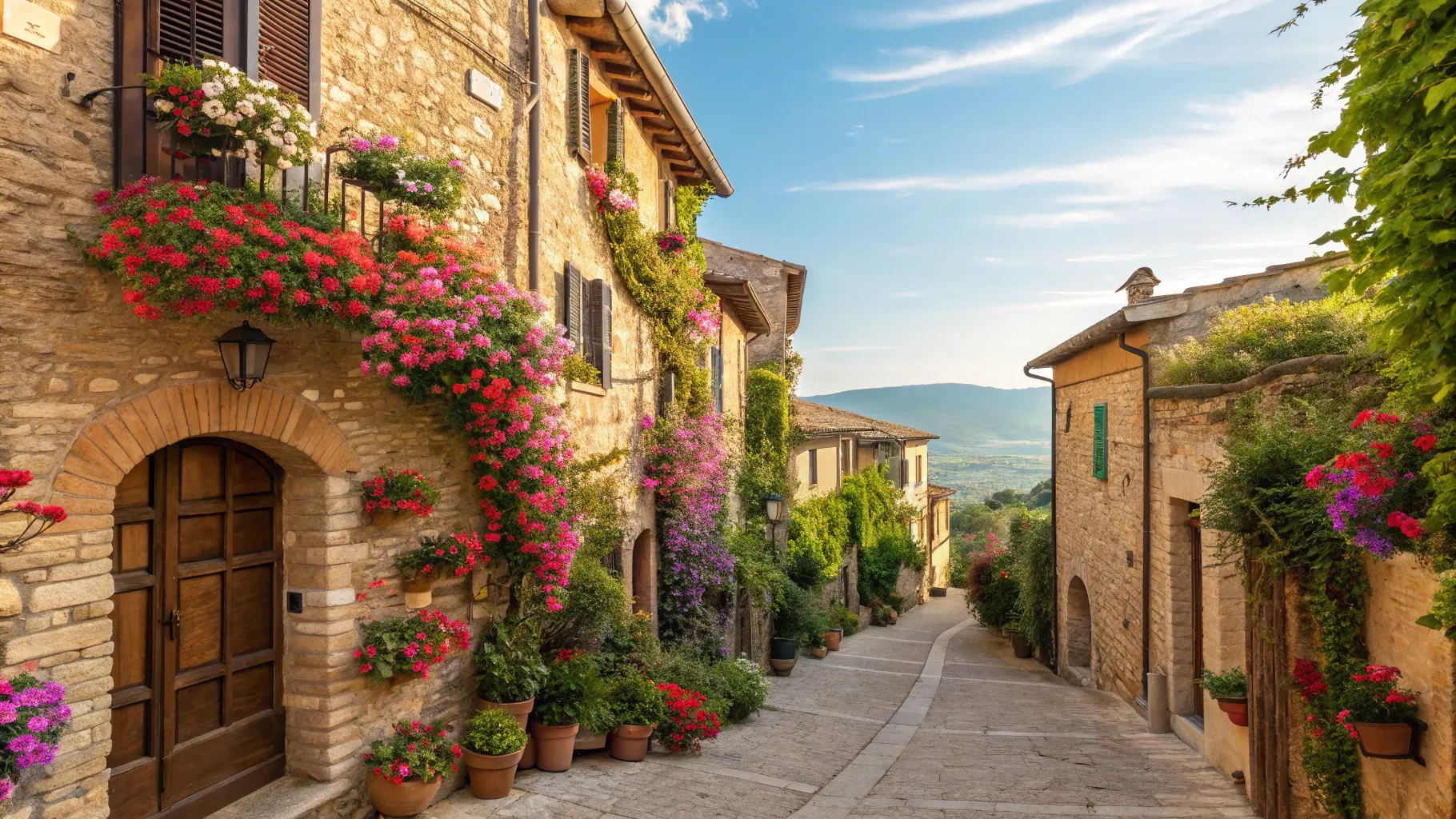 Travel from Canada to Italy 2026: Beautiful scenic alleyway in an Italian city.