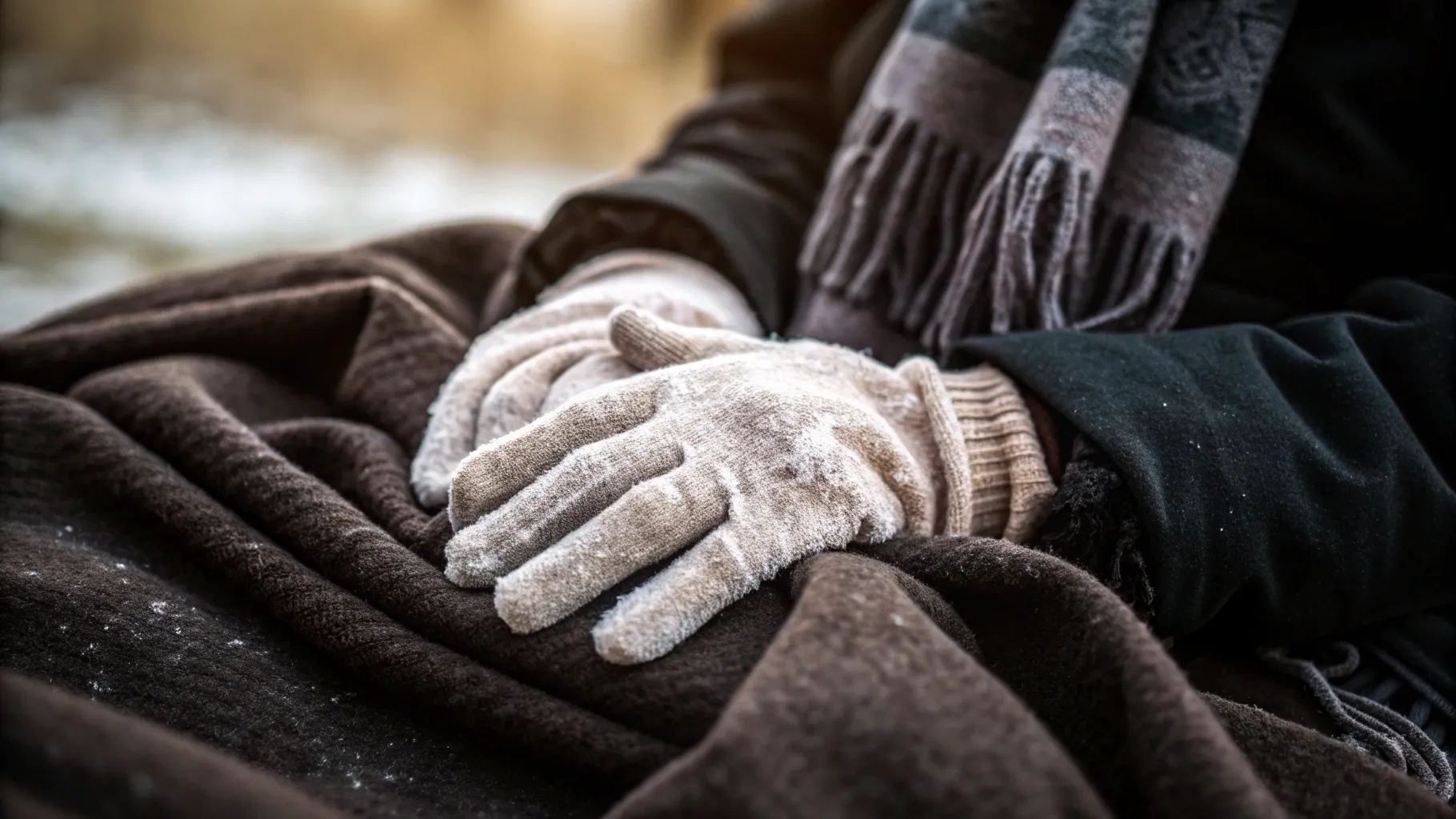 Is feeling cold hands and feet a circulation problem? Cold hands contrast with a warm blanket.