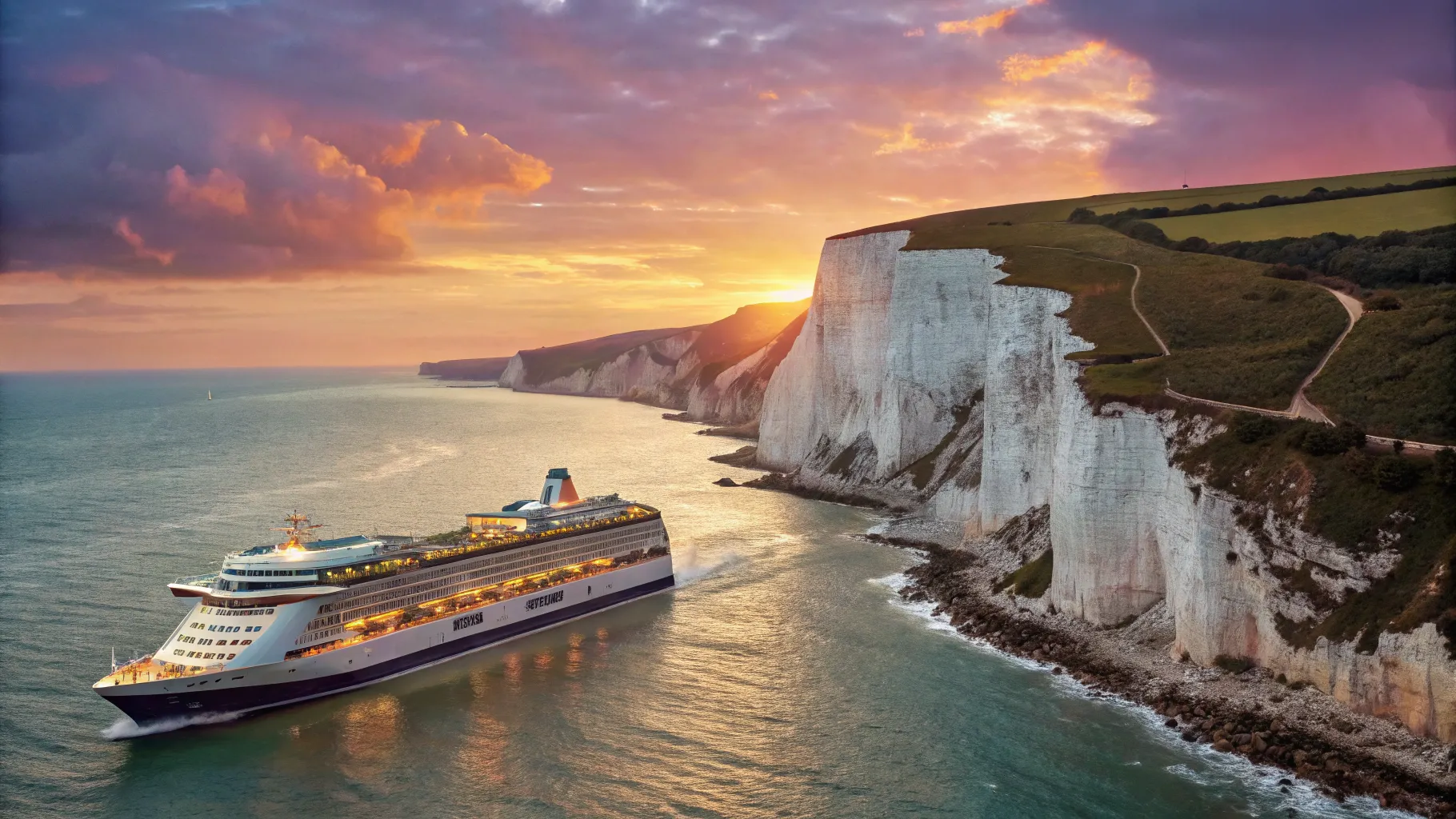Cruises from Dover to European capes and rivers showcase stunning port views and sunsets.