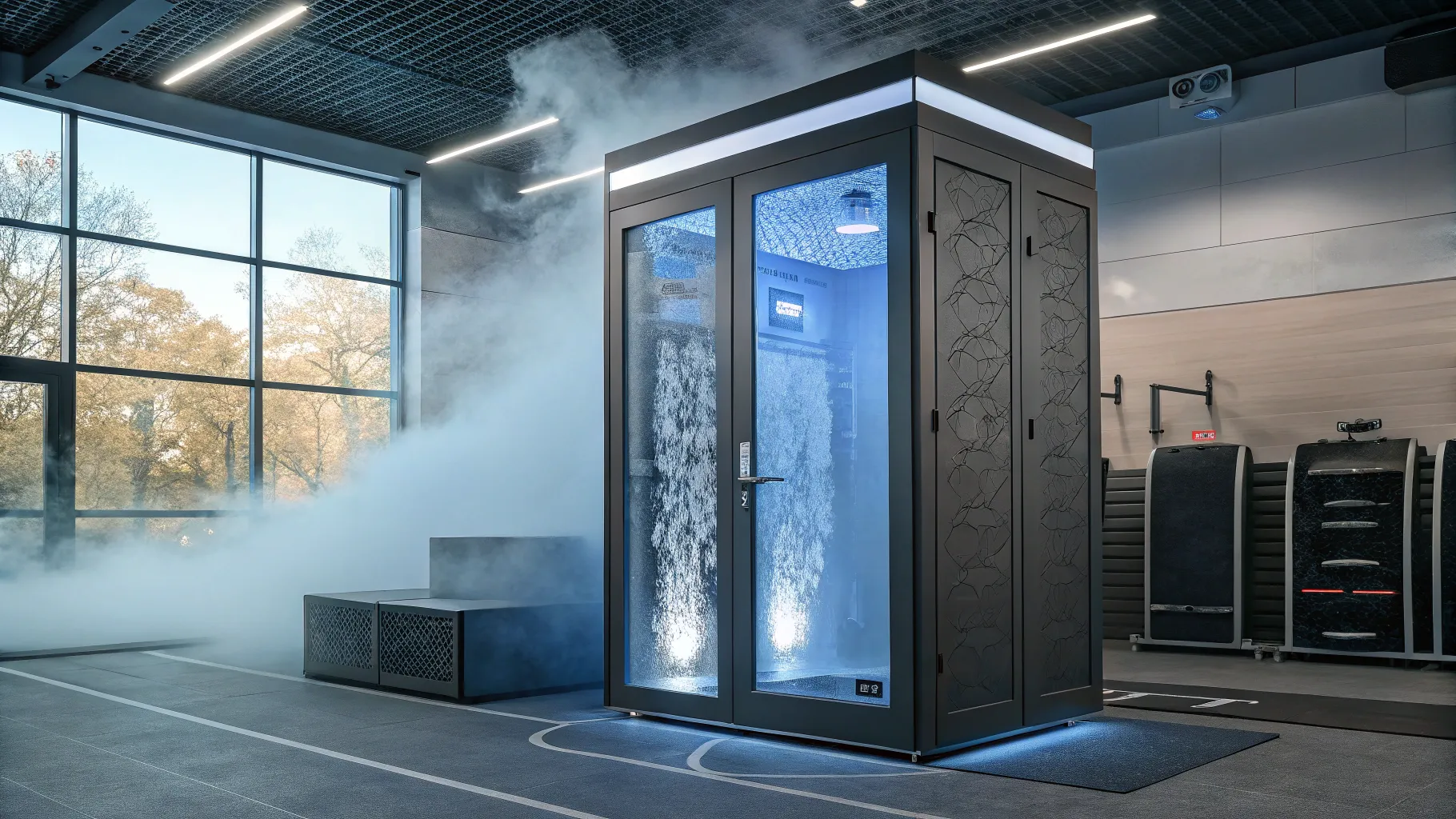 Cryotherapy for Muscle Recovery and its Benefits for Athletes, showcasing a modern chamber.