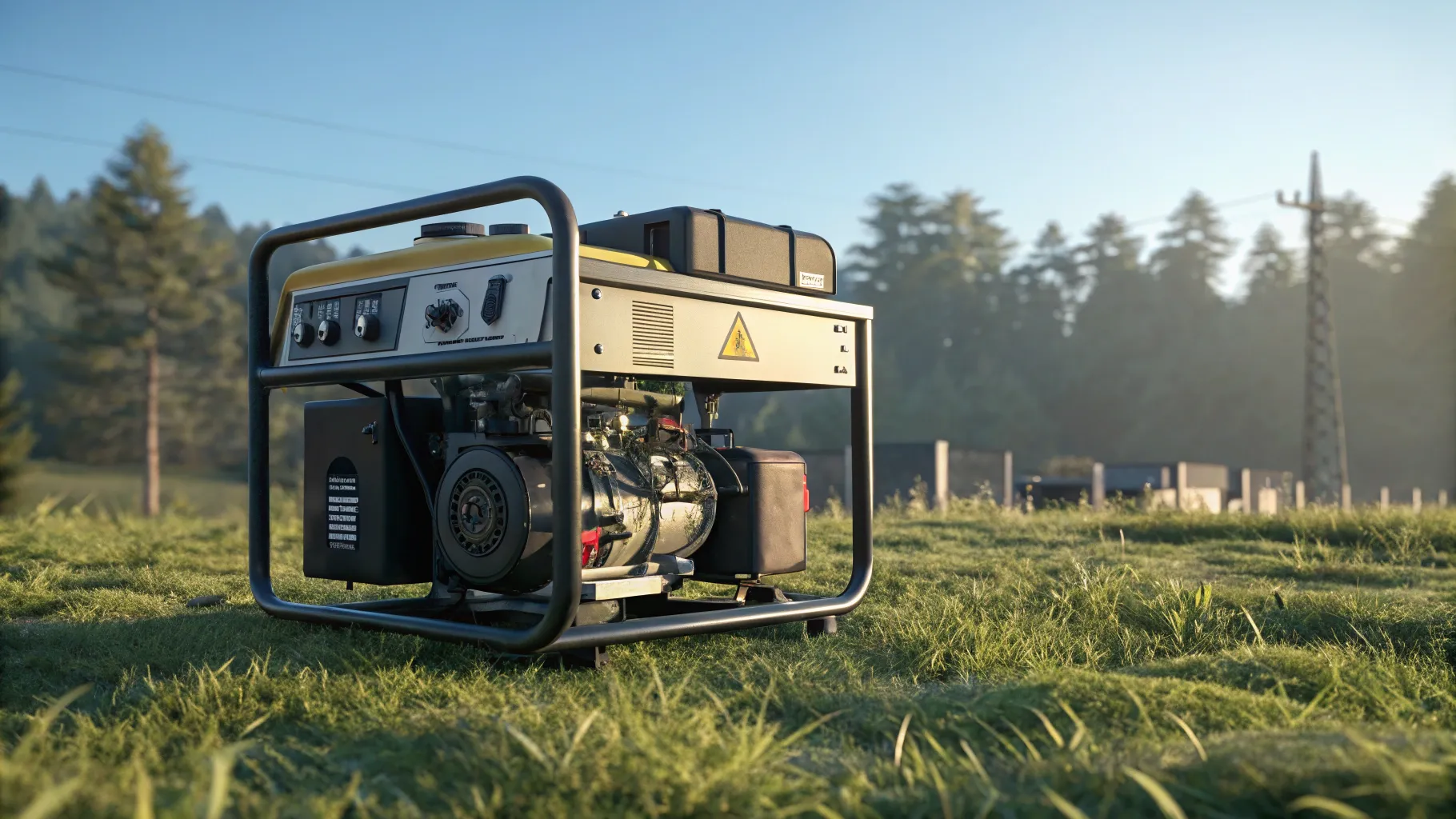 Compact and small diesel generator options in a natural setting with lush greenery.