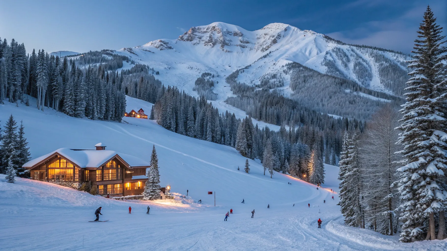 Skiing from UK to Aspen 2025/2026 in a breathtaking snowy mountain landscape.