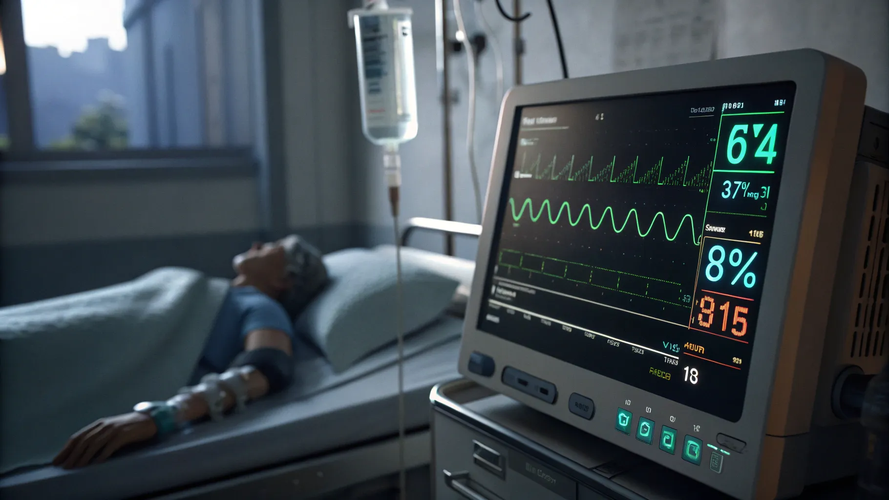 Top 5 Warning Signs of a Heart Attack: heart model indicating key symptoms.
