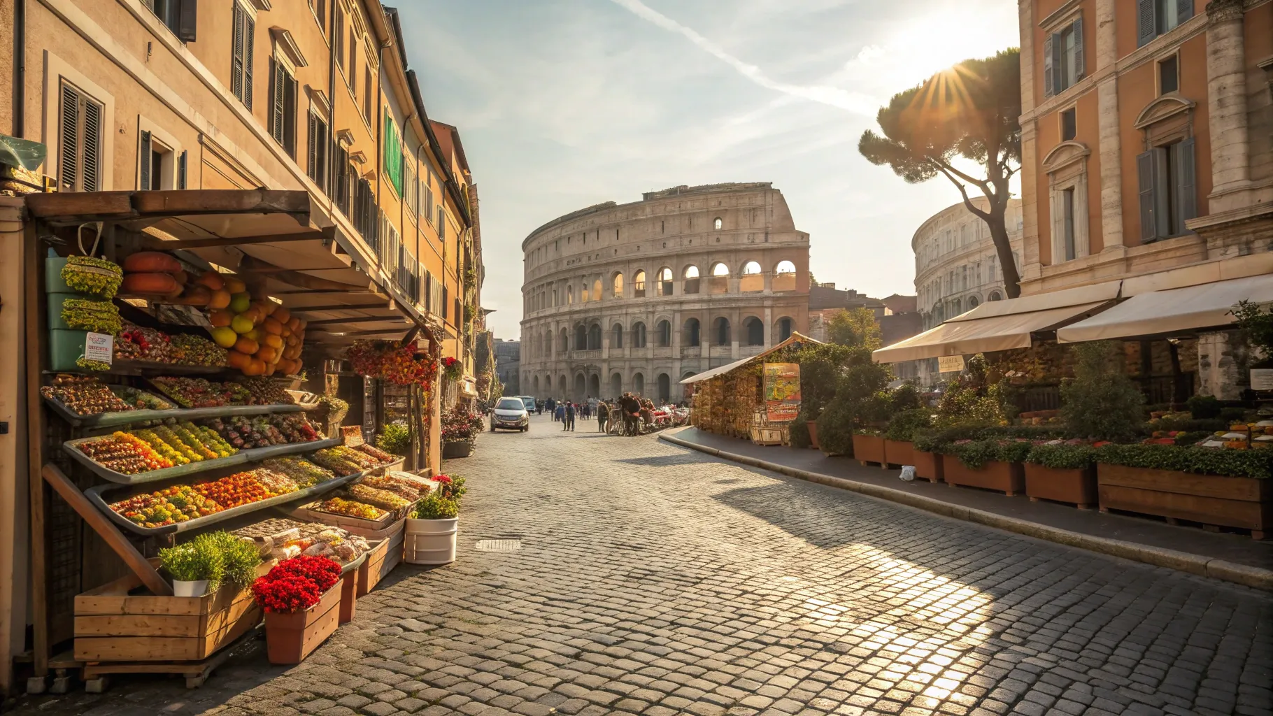 From Toronto to Italy 2025/2026: A vibrant street market in Rome, showcasing local culture.
