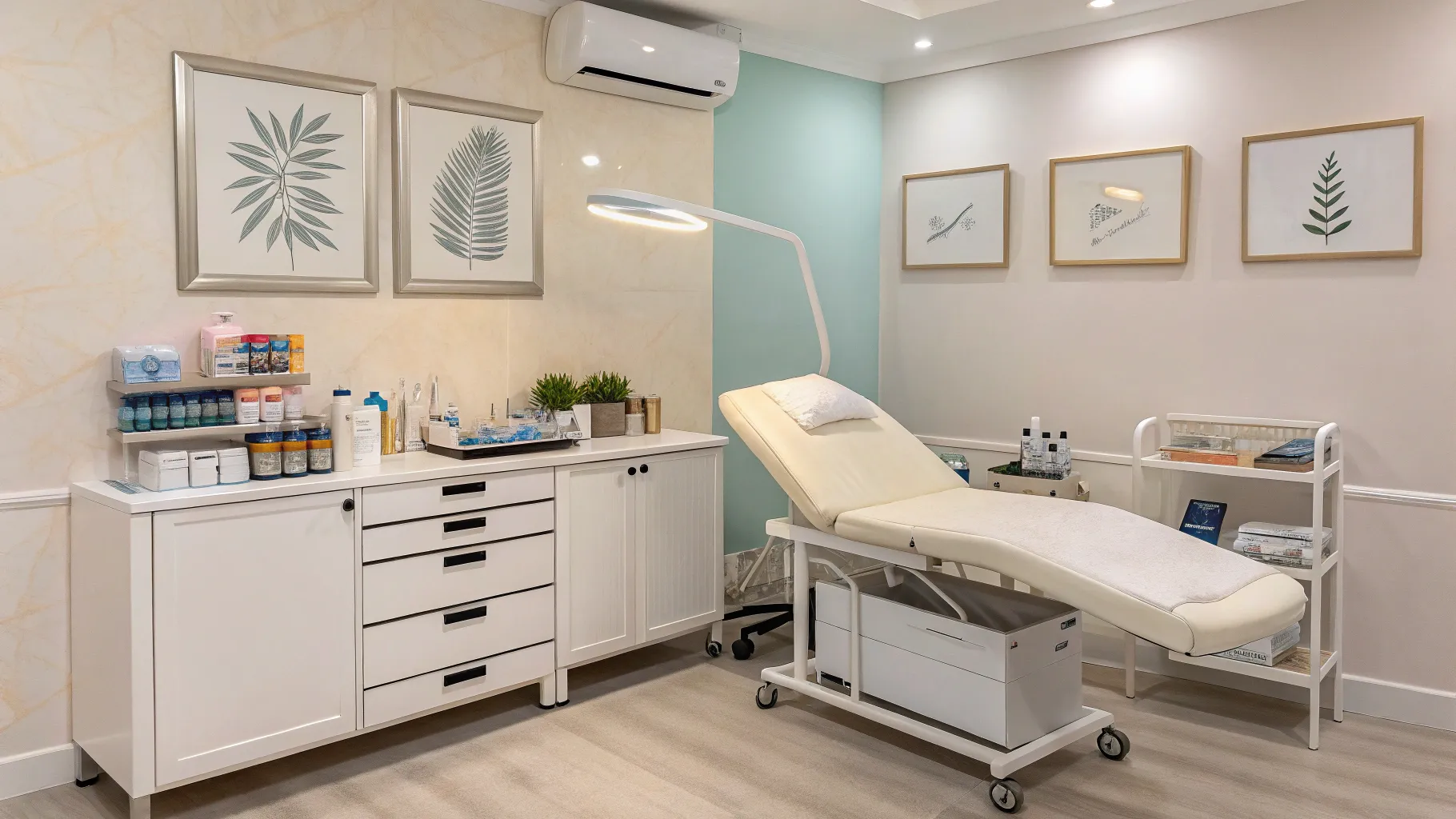 Read info about Belly Fat Injections in a serene, professional treatment room setting.