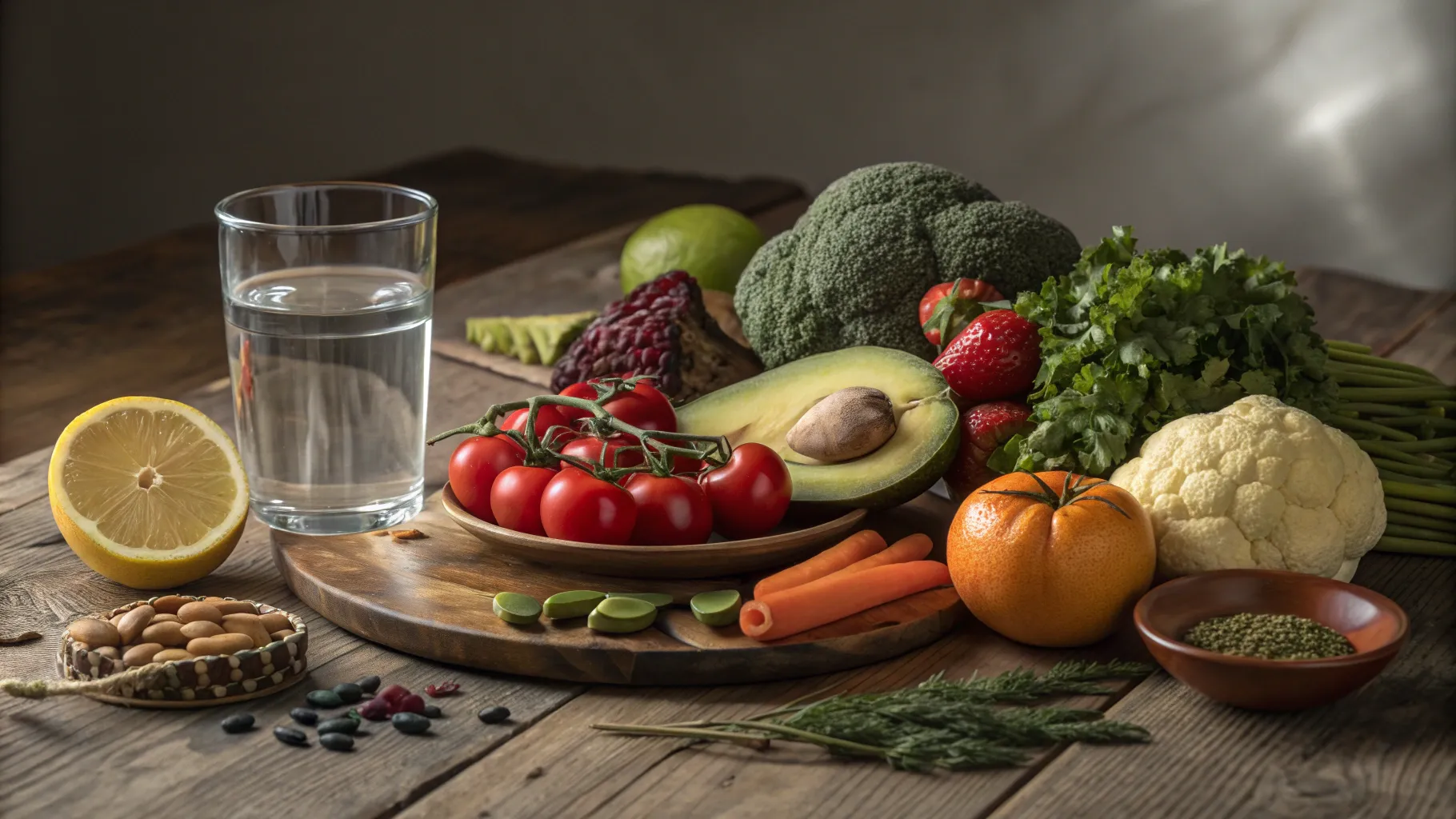 Warning Signs of Poor Liver Function: Fresh fruits and veggies promoting liver health.