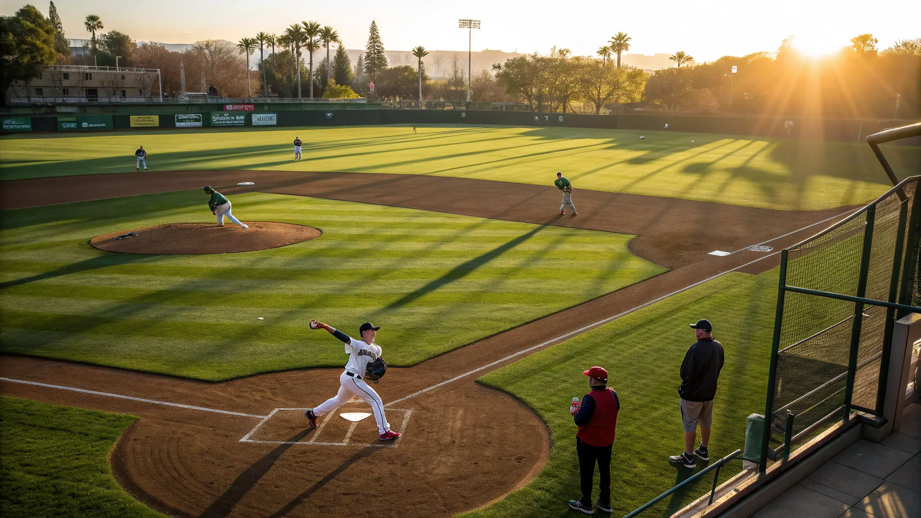 Baseball Scholarships showcase athletes at practice on a vibrant field.