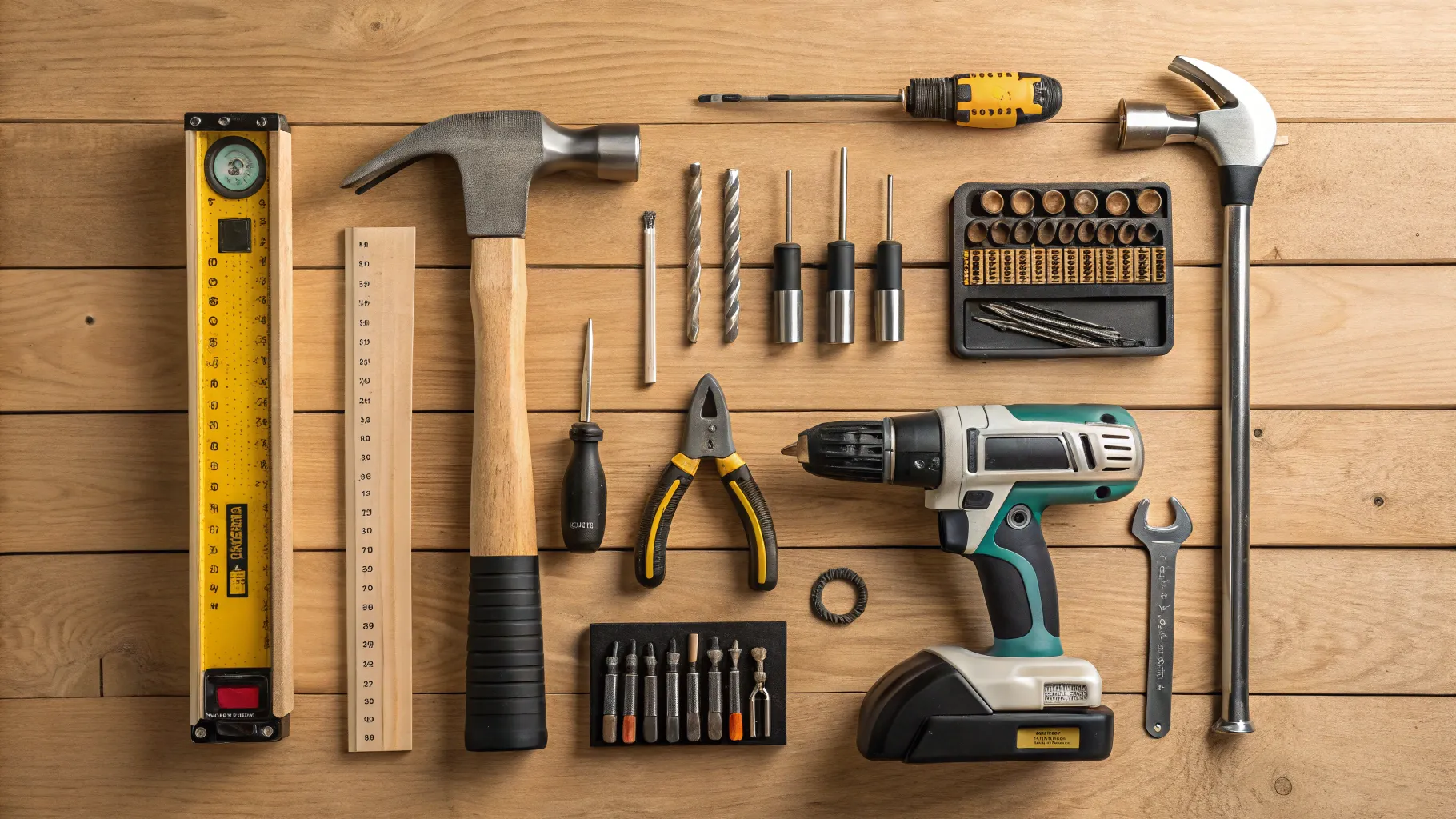 Home Toolkits for Sale: A neatly organized toolkit with essential tools on a workbench.