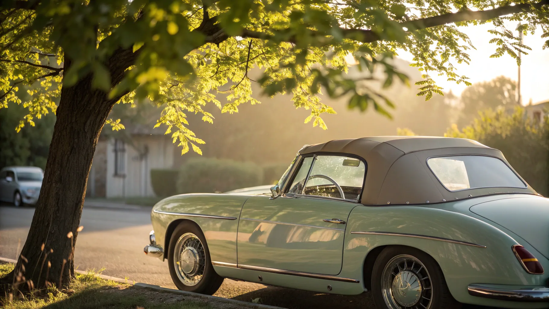 Tips for restoring convertible car roofs: pristine roof and polished exterior of a car.