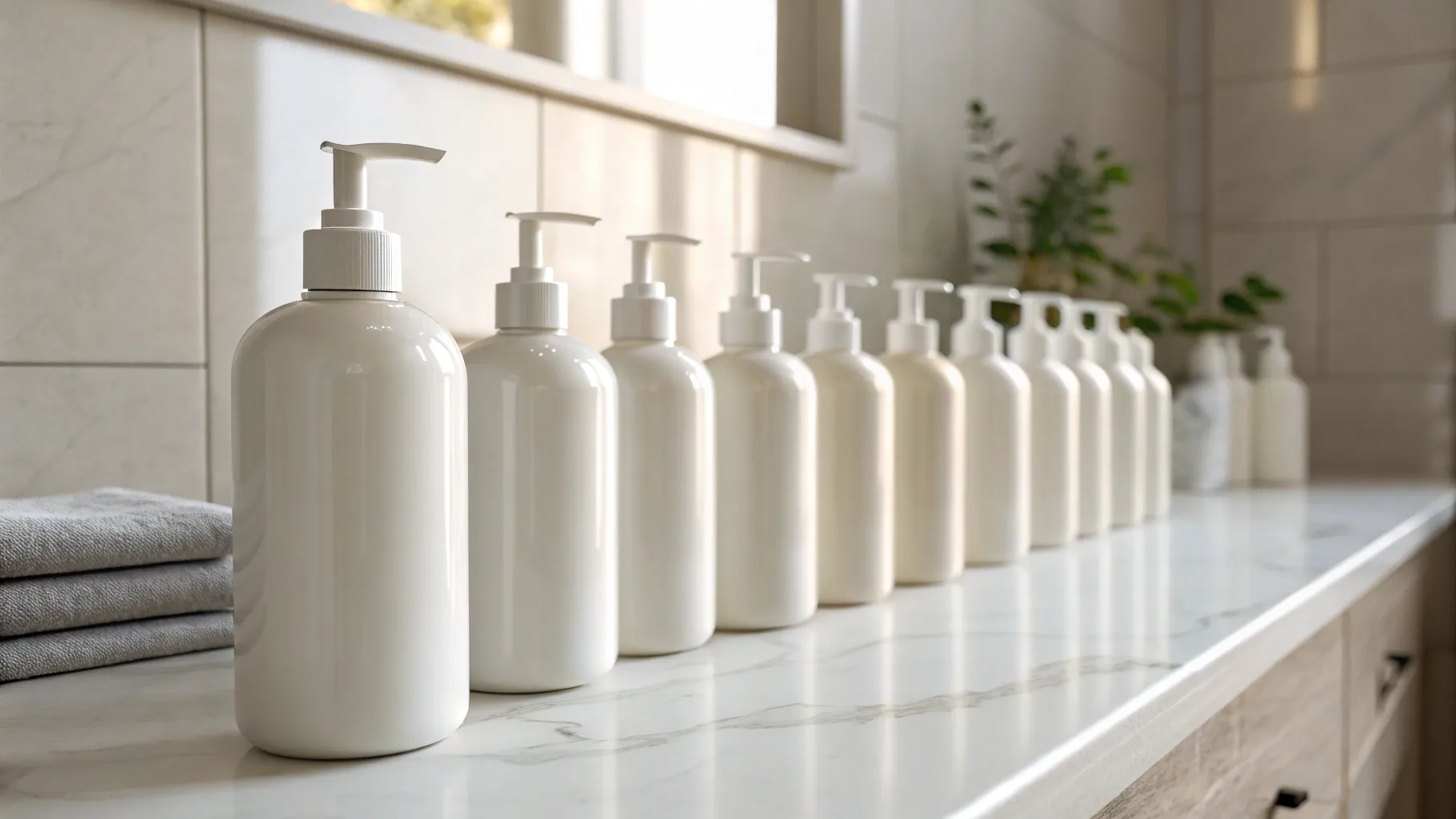 A curated selection of the best drugstore body lotions for itchy skin on a clean bathroom shelf.