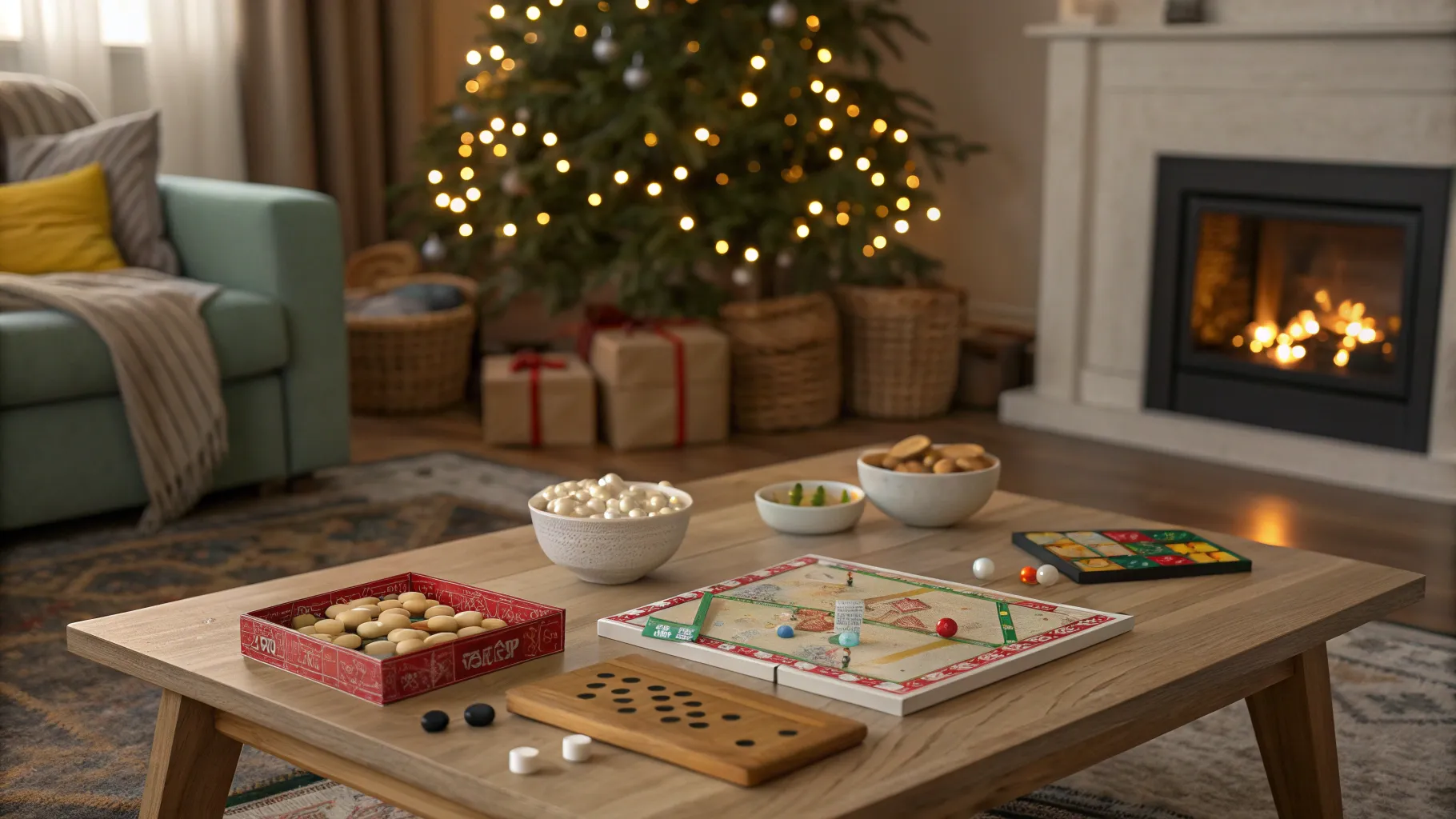 Board Games Families Play During the Holidays: A cheerful family game night atmosphere.