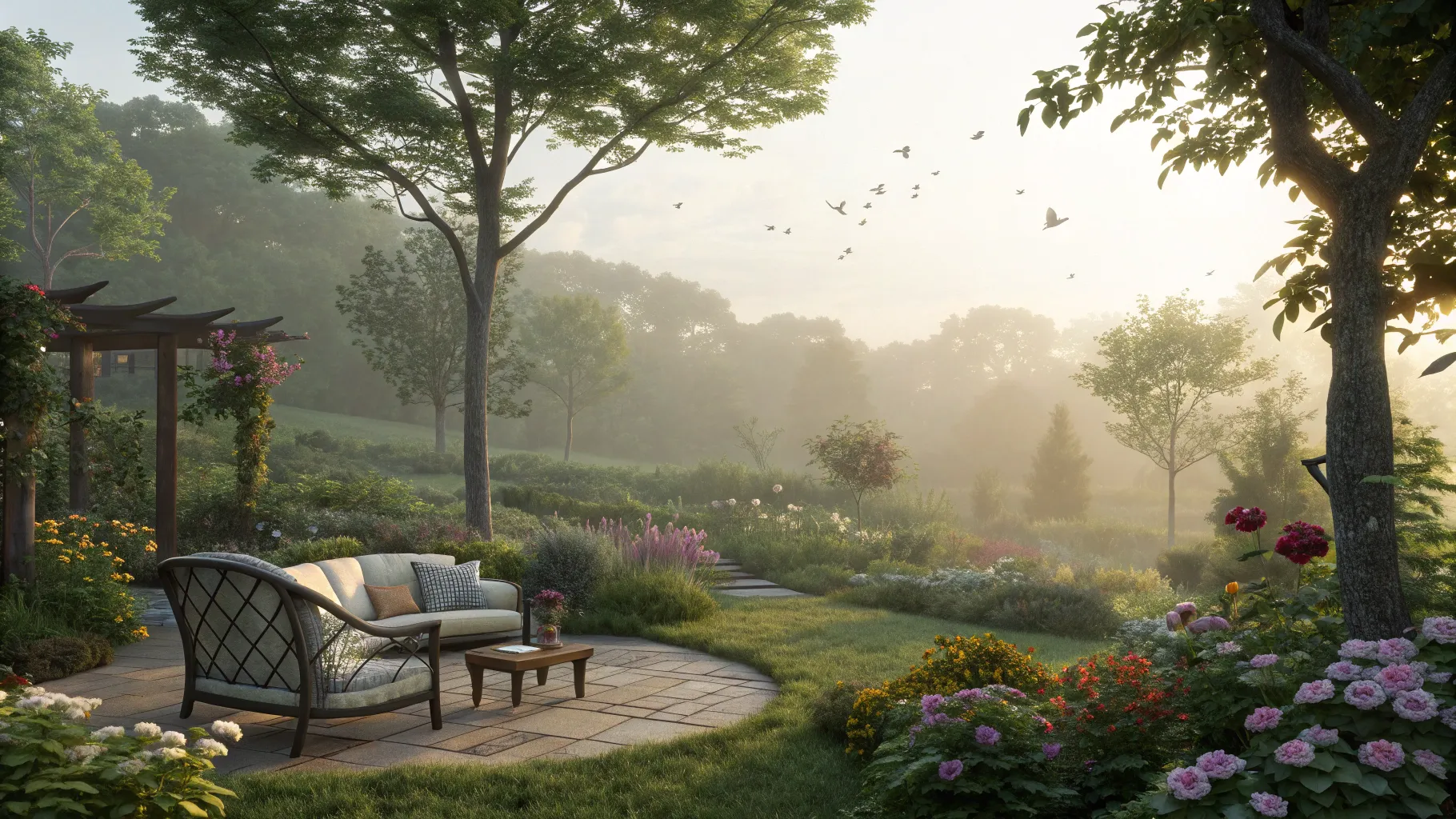 Are You an Introvert or Just Drained? The Science of Social Energy - a tranquil garden setting.