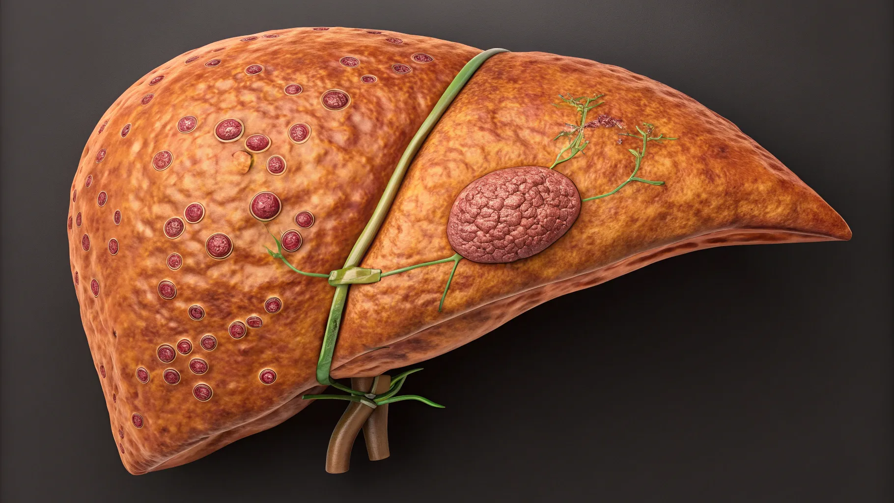 Liver Cirrhosis comparison of healthy and fibrous liver tissue textures.