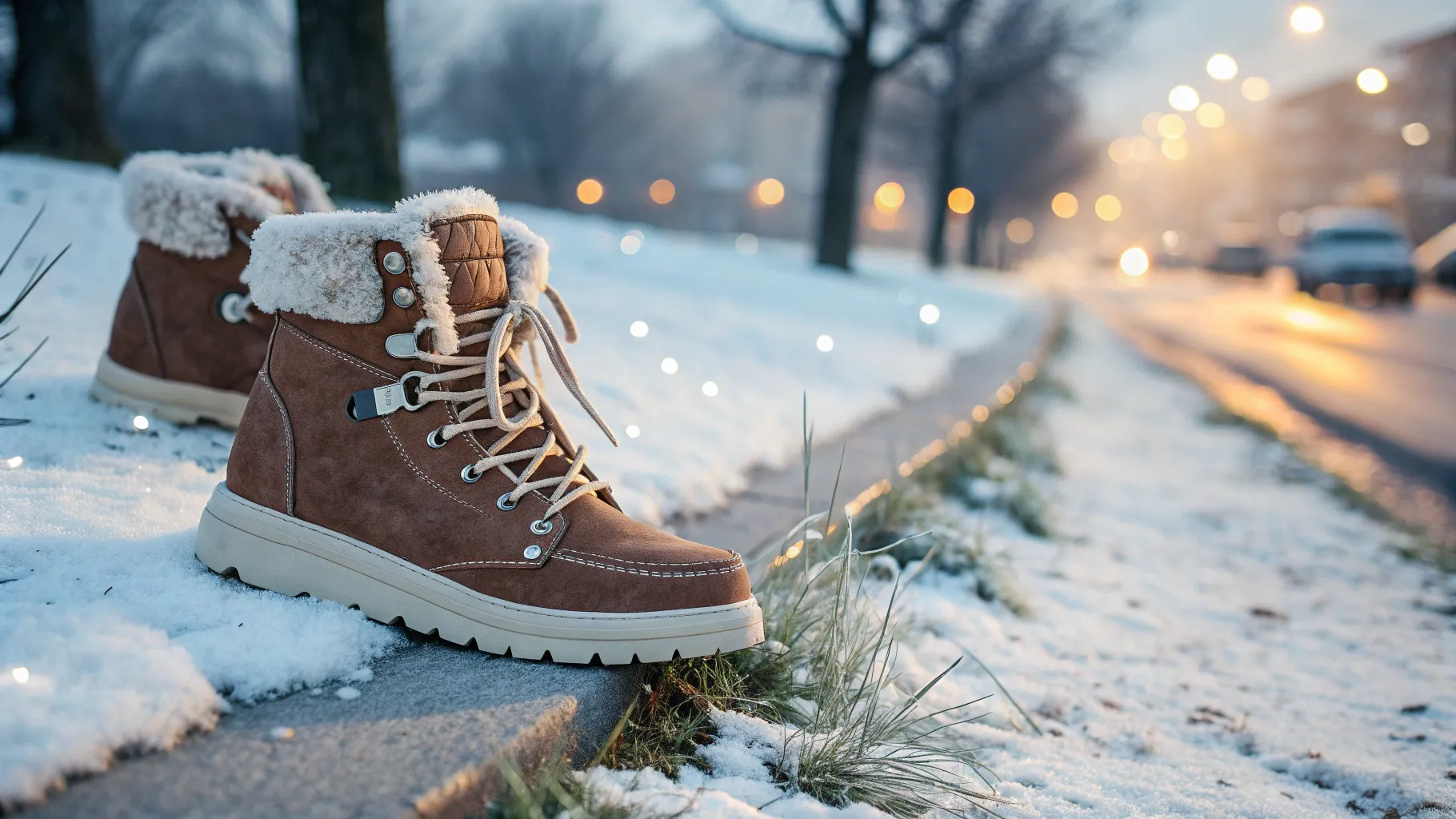 Comfort Shoes Women Love This Winter collection on a snowy porch, showcasing style and warmth.
