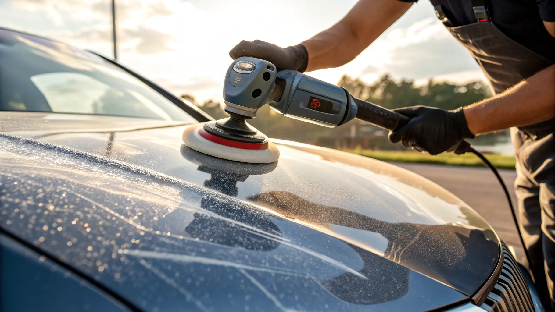 How to bring back car paint shine with polishing technique on sun-faded vehicle.