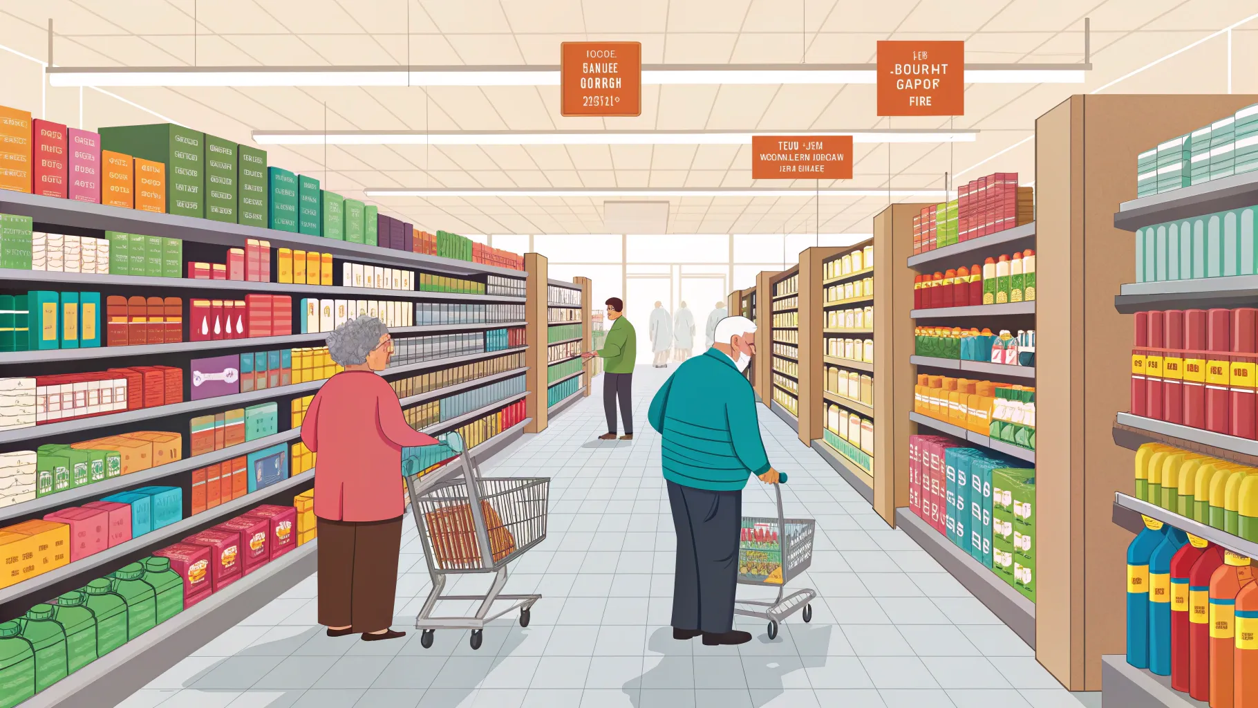 Shelves Stocking Jobs for Seniors in Australia feature organized retail aisles filled with products.