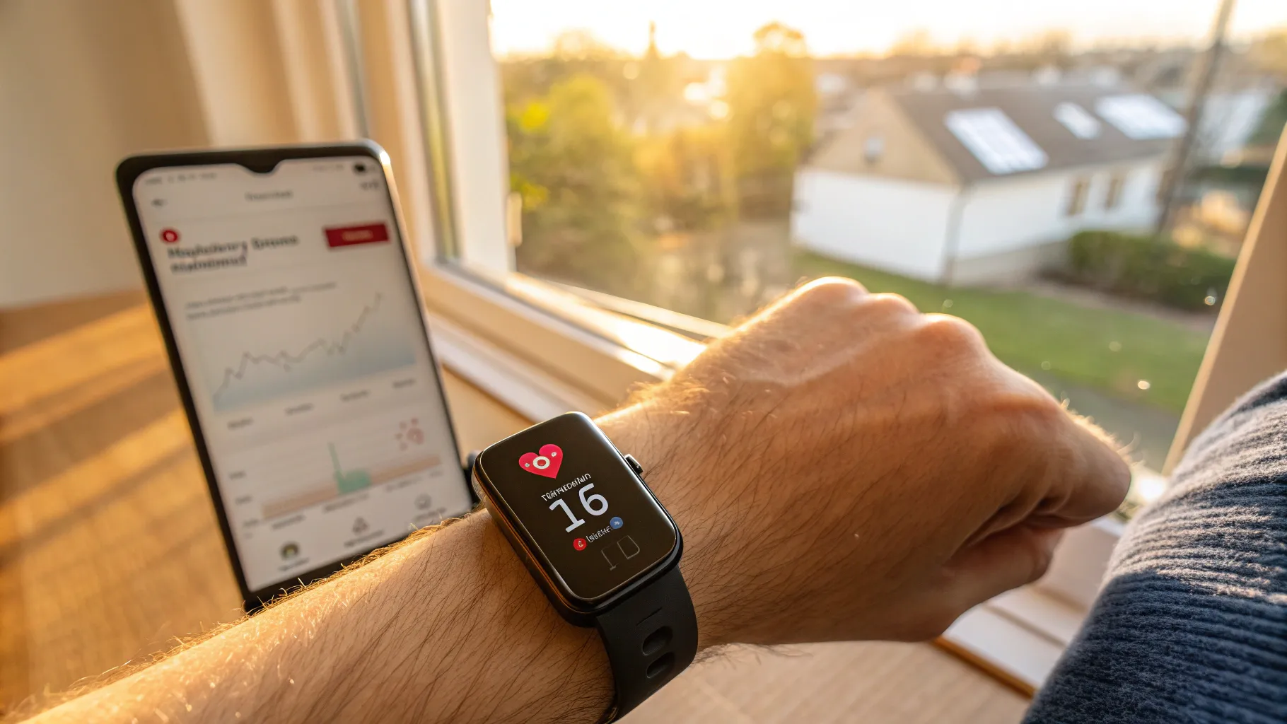 Afib Attack symptoms displayed on a heart monitor in a calming medical environment.