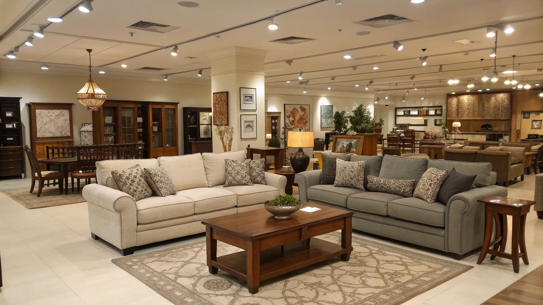 furniture store deals showcase stunning unsold pieces in a warm, inviting setting.