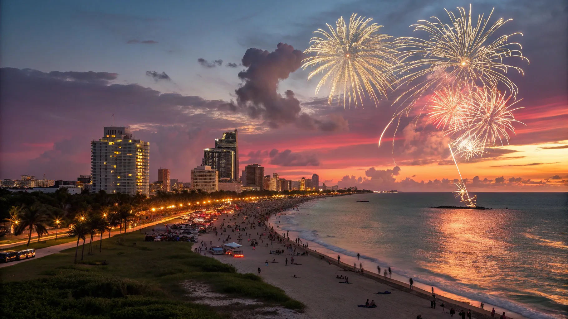 Read more about traveling to Miami for New Year’s Eve celebrations with fireworks and beaches.