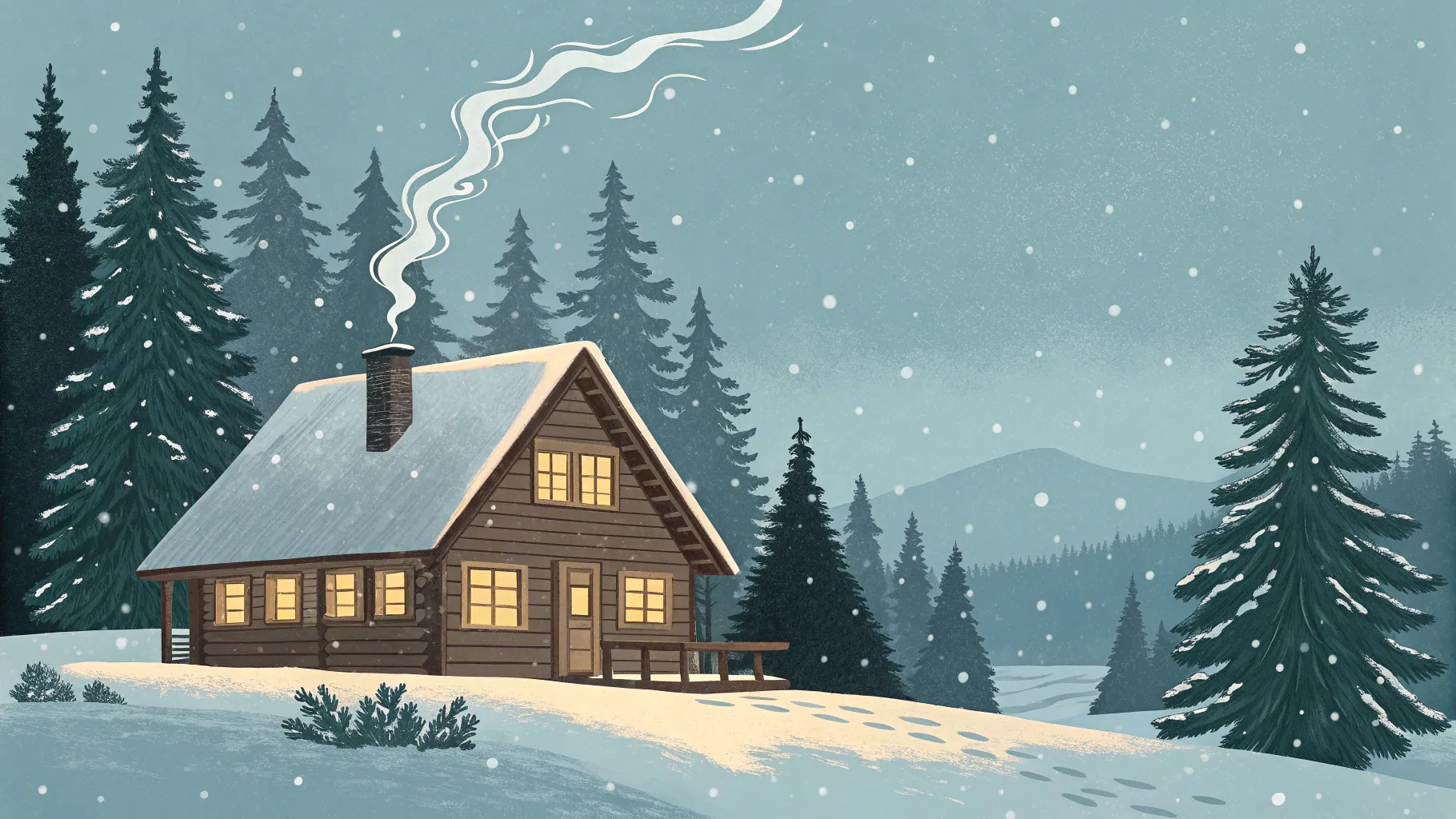 Romantic Winter Getaways for Couples: A serene cabin in a snow-covered landscape.