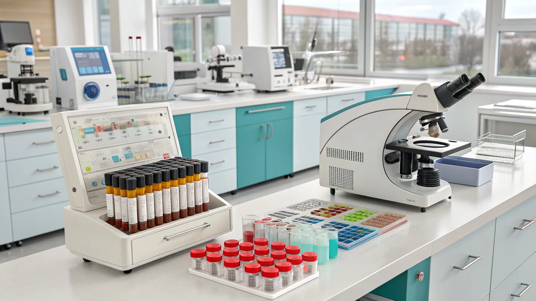Medical Laboratory Technician Careers👩⚕️ Modern lab with advanced equipment and samples.
