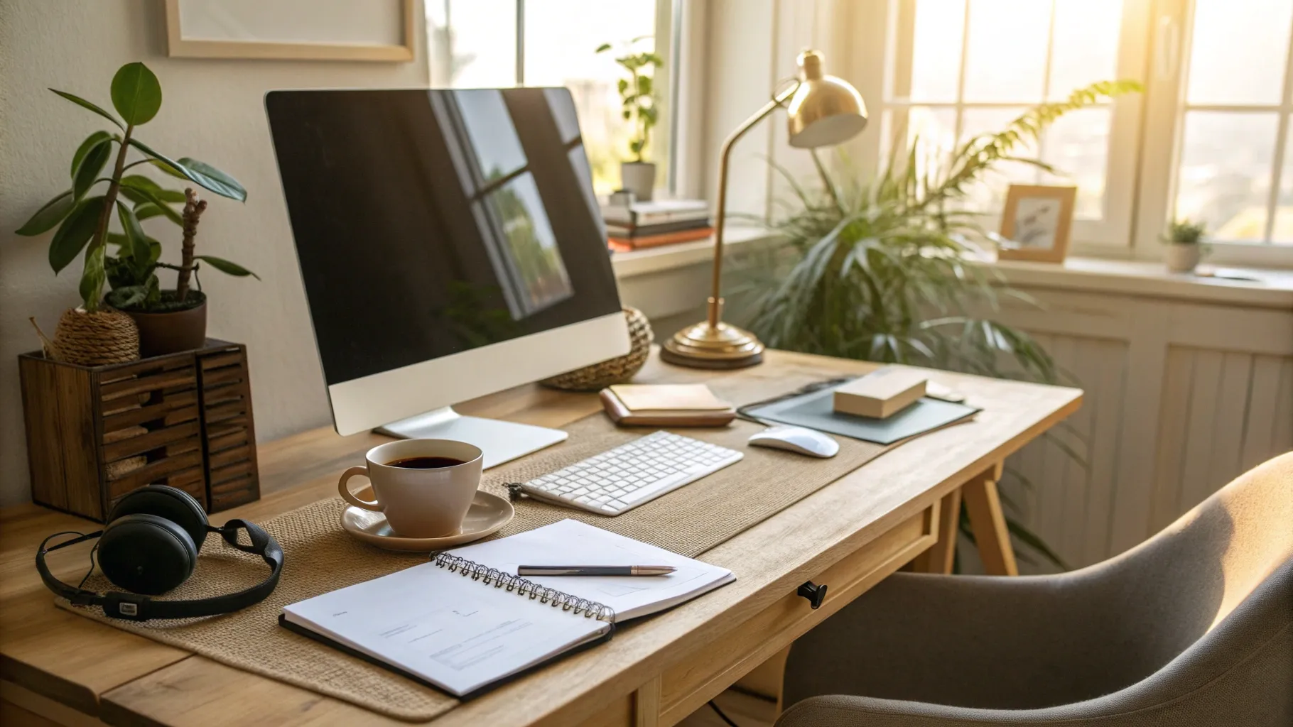 Lavori di assistenza clienti da remoto in Italia per seniors: a cozy home office space.