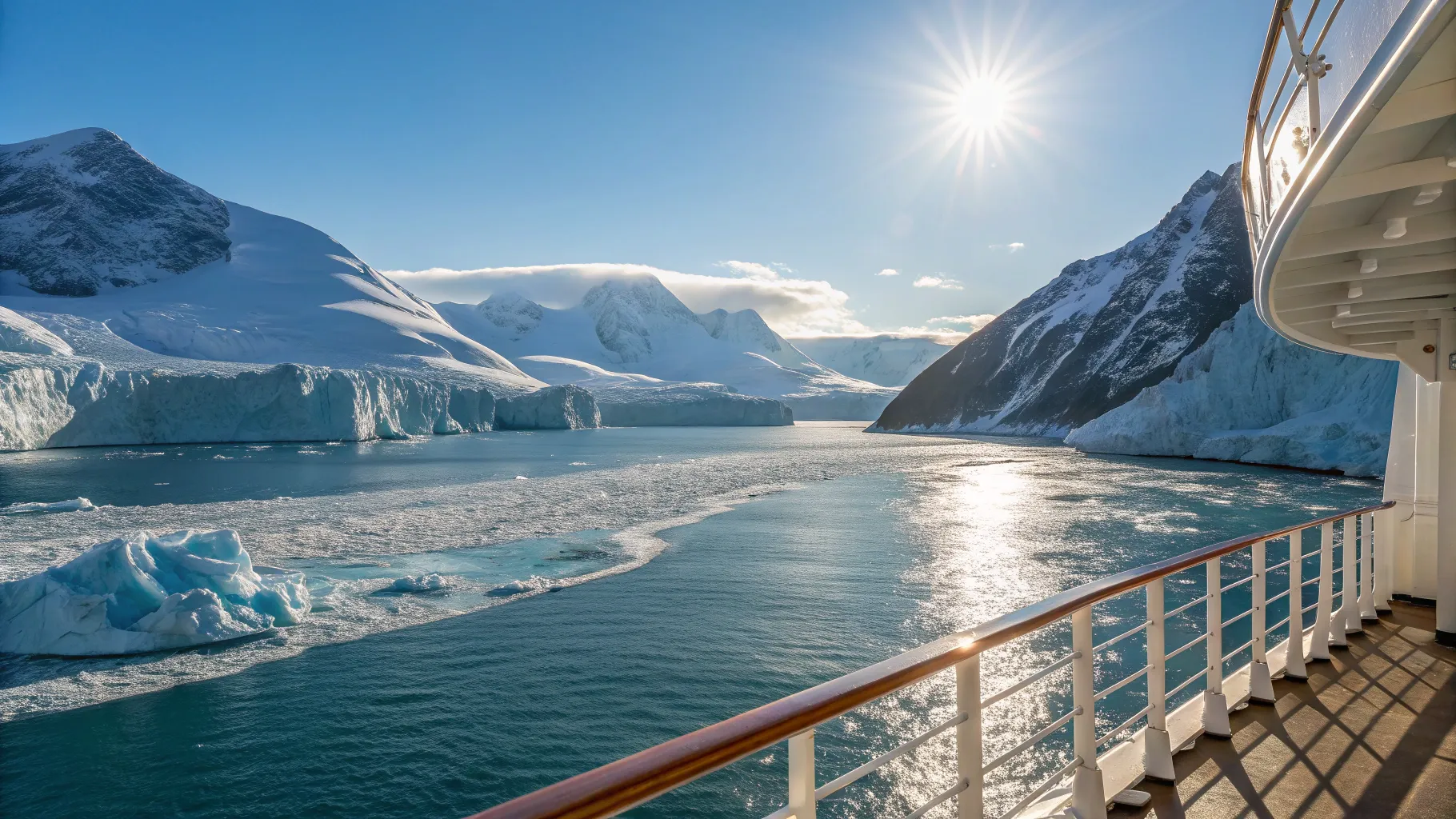 Eiskristall-Welten: Grönland hautnah ab Hamburg per Schiff, showcasing icy landscapes.