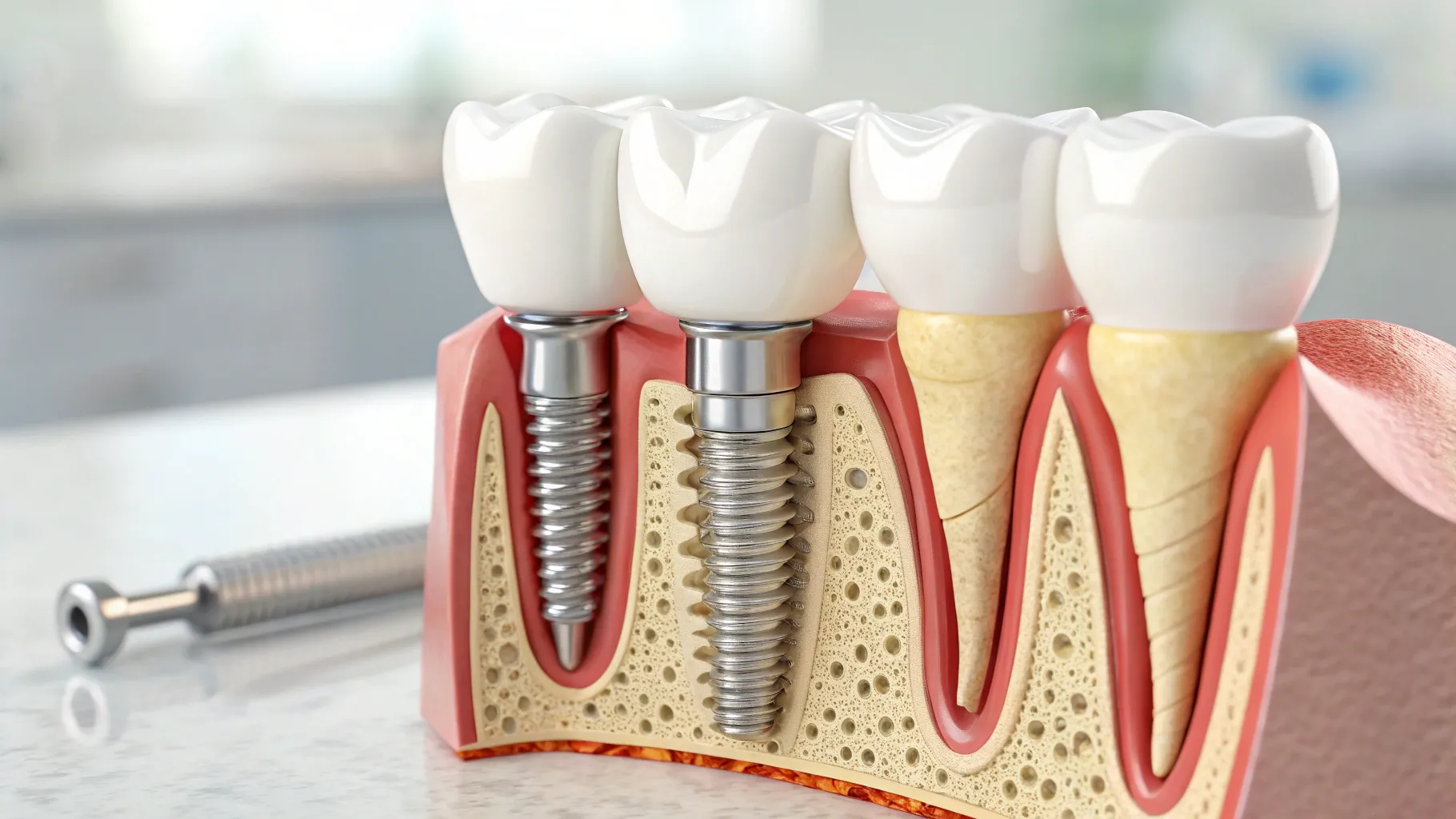 Alles, was Sie über schraubenlose Zahnimplantate wissen müssen: dental implant model.