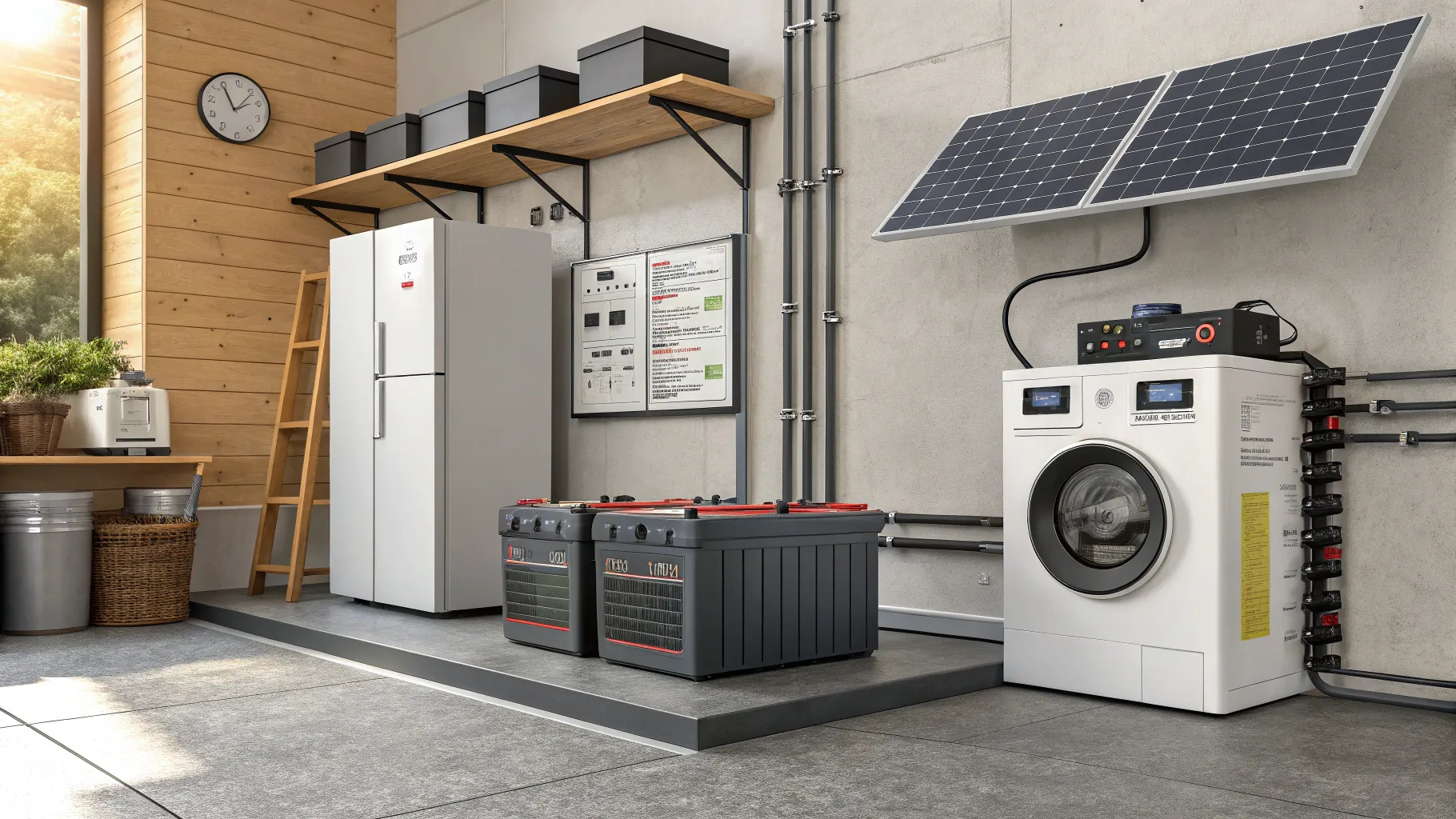 Buying Guide for Inverter Battery features modern and traditional batteries in a home.