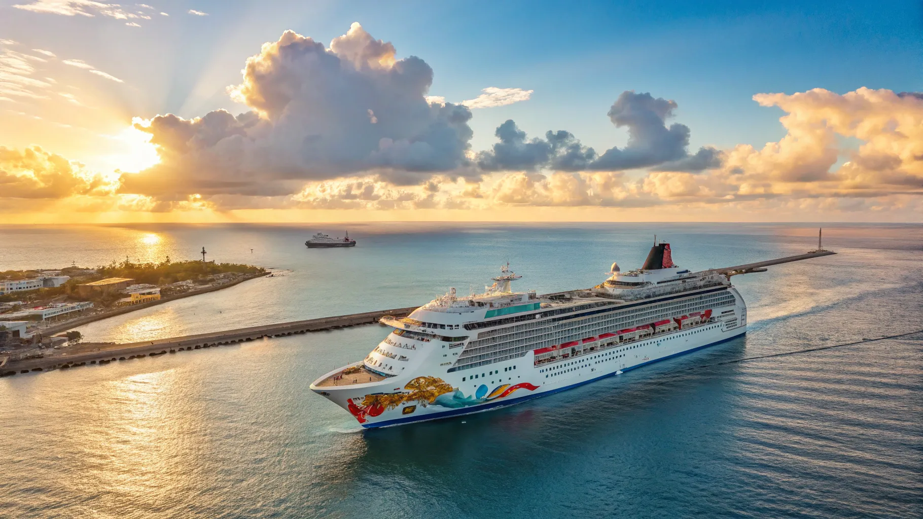 Cruise from Southampton to the Canary Islands, showcasing a lavish ship setting sail.