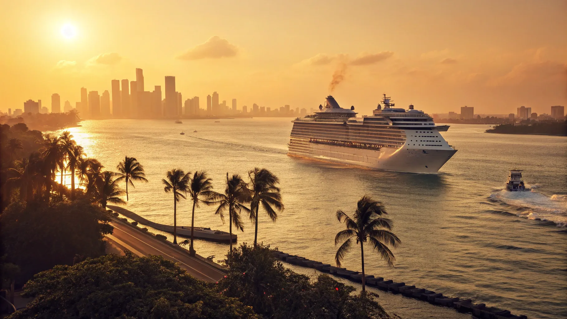 Cruises from Miami to France 2025/2026 showcase stunning ships against sunlit horizons.