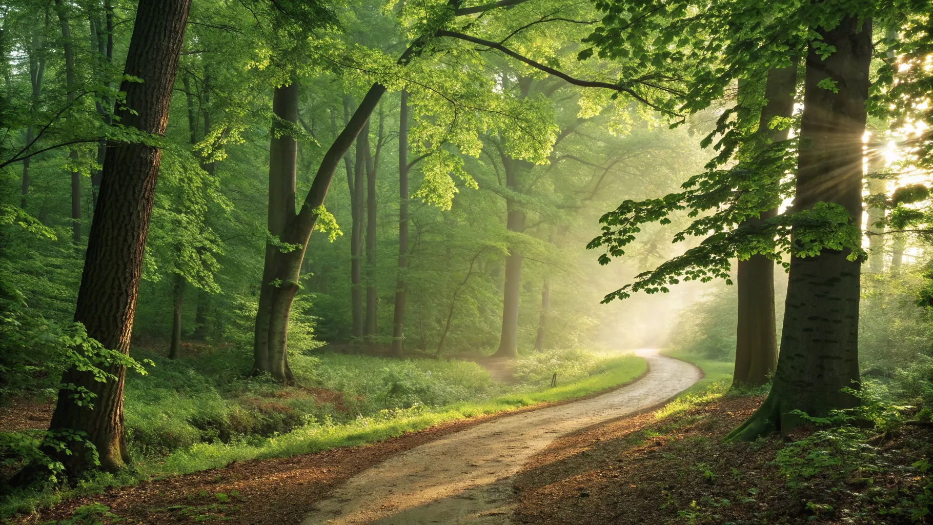can ptsd be cured without treatment? A tranquil forest path symbolizing healing and comfort.