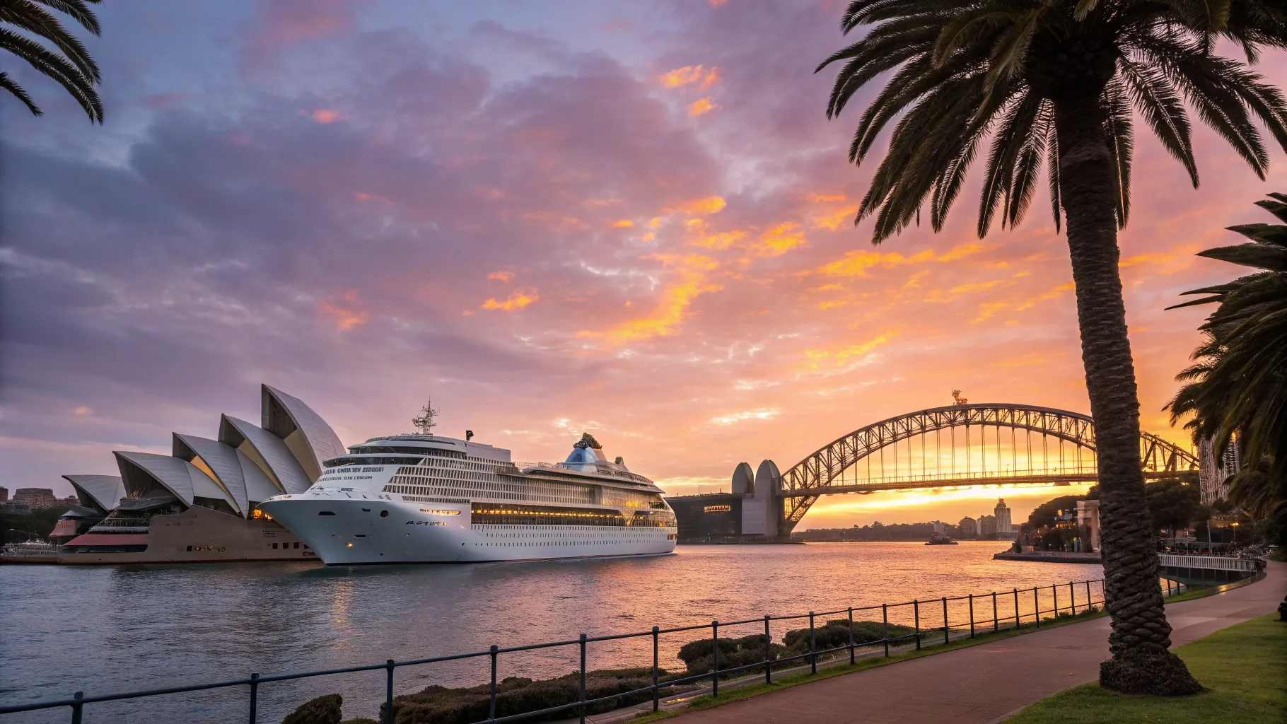 Cruises from Sydney to Japan 2025/2026 feature stunning ocean views at sunset.