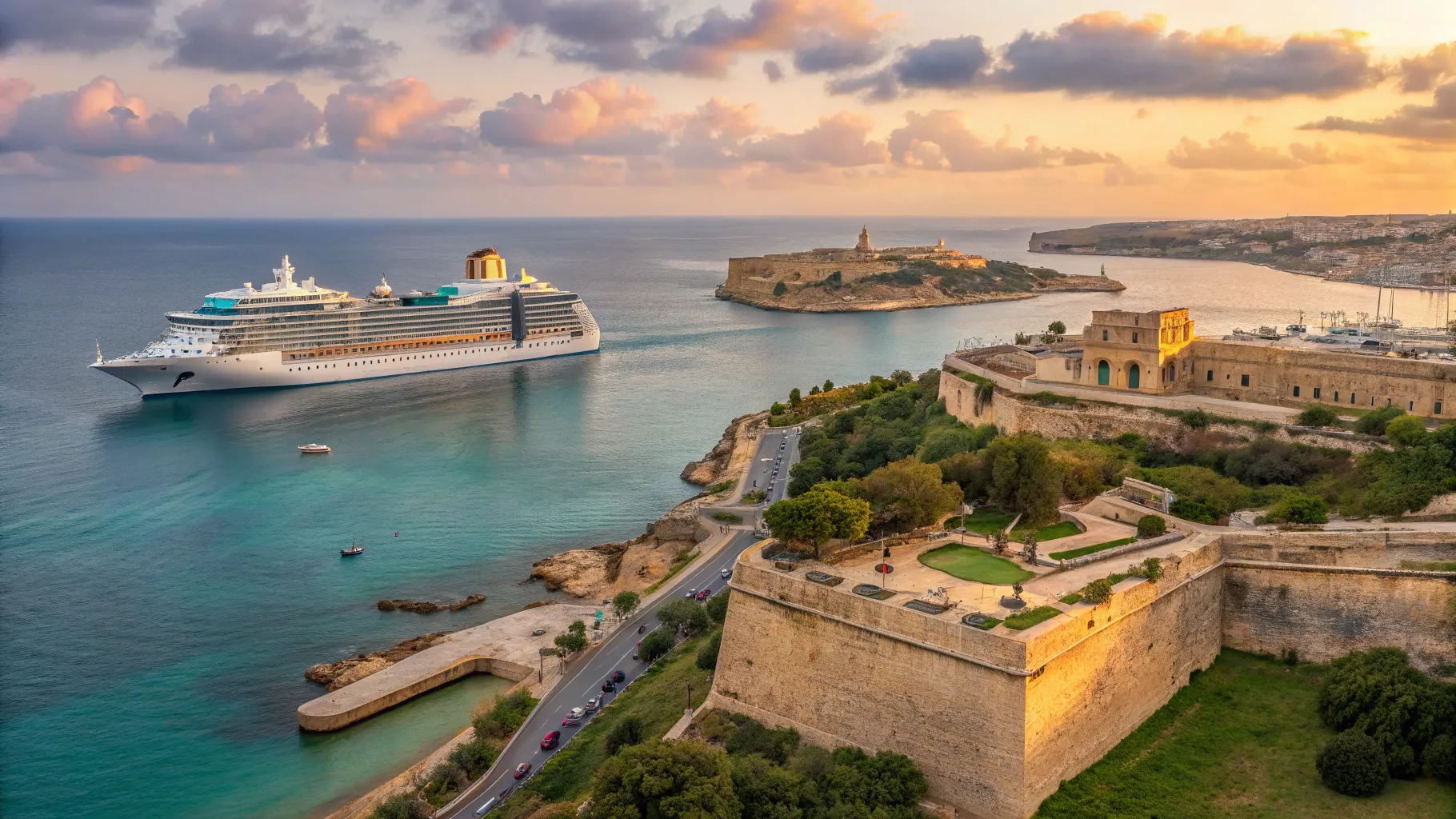 Cruises from Malta offer a breathtaking view of a vibrant harbor and ancient architecture.