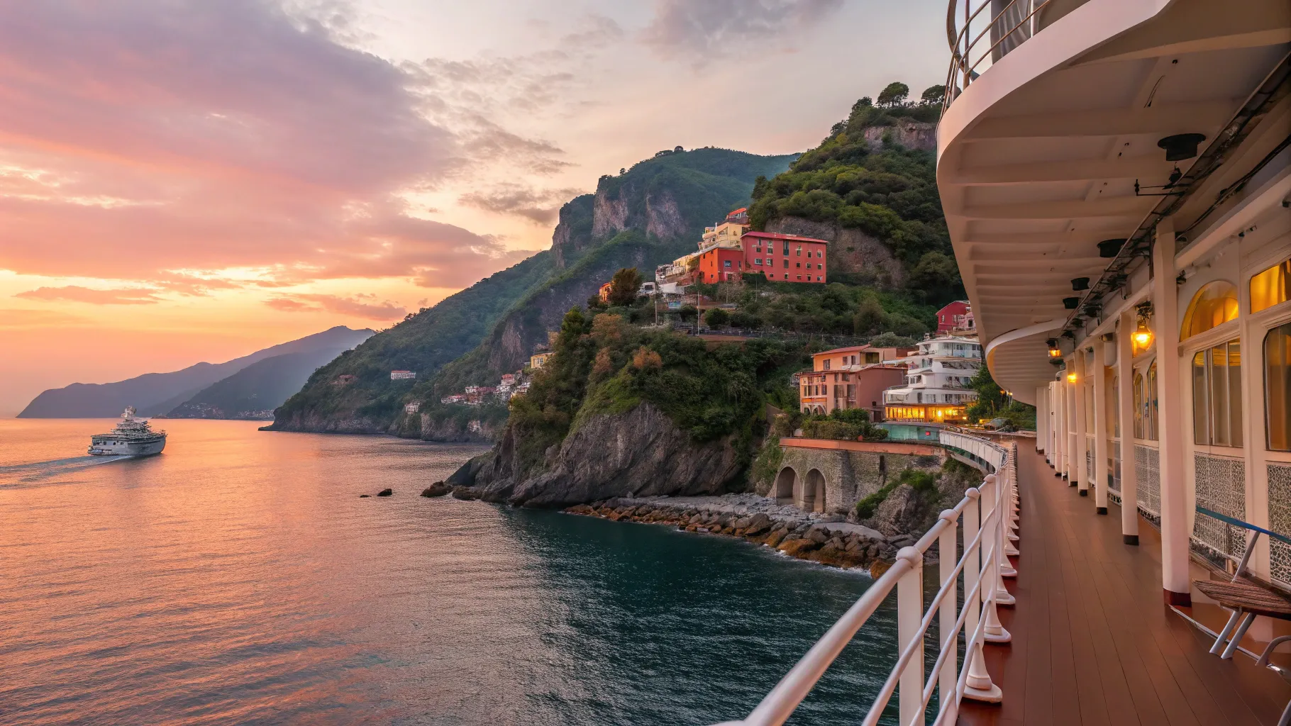 La Dolce Vita Seaways: Portsmouth to Italy Cruises for 2025 and 2026. Vibrant coastline.