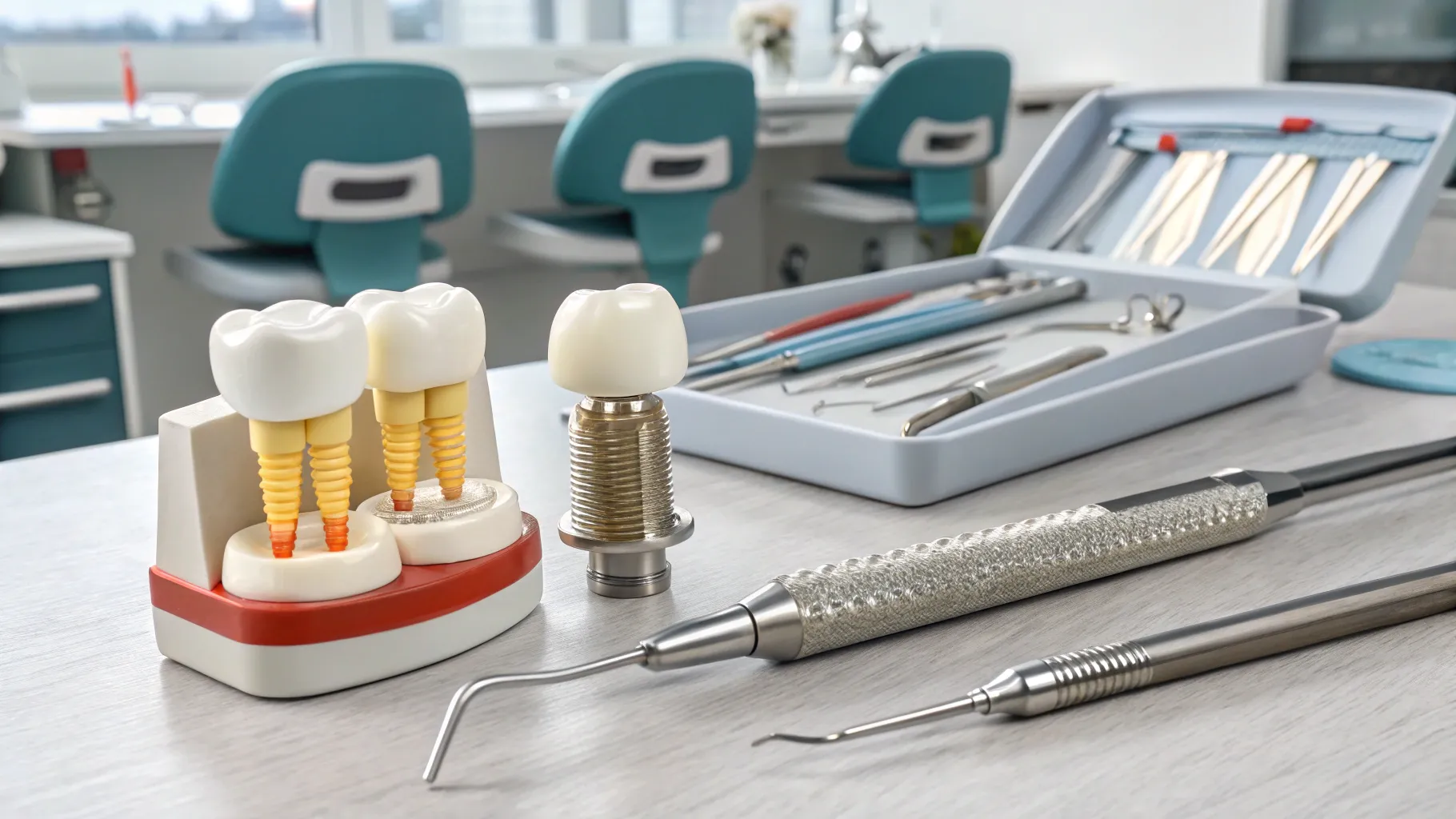 Who is an ideal candidate for screwless dental implants? A detailed dental evaluation scene.