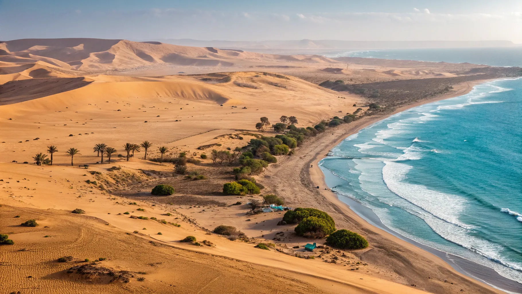 Is It Better to Travel to Morocco or Canary Islands for Winter Sun? Vibrant desert and beach views.