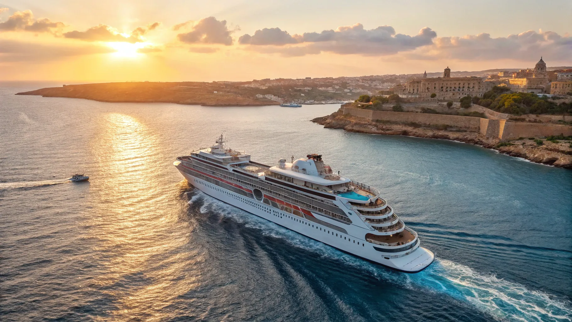 Cruises from New York to Malta 2025/2026 with a luxurious ship by scenic coastlines.