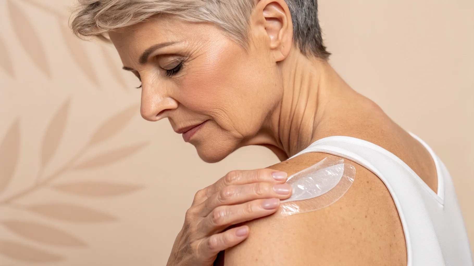 Shoulder Arthritis Relief Gel being applied to soothe shoulder pain.