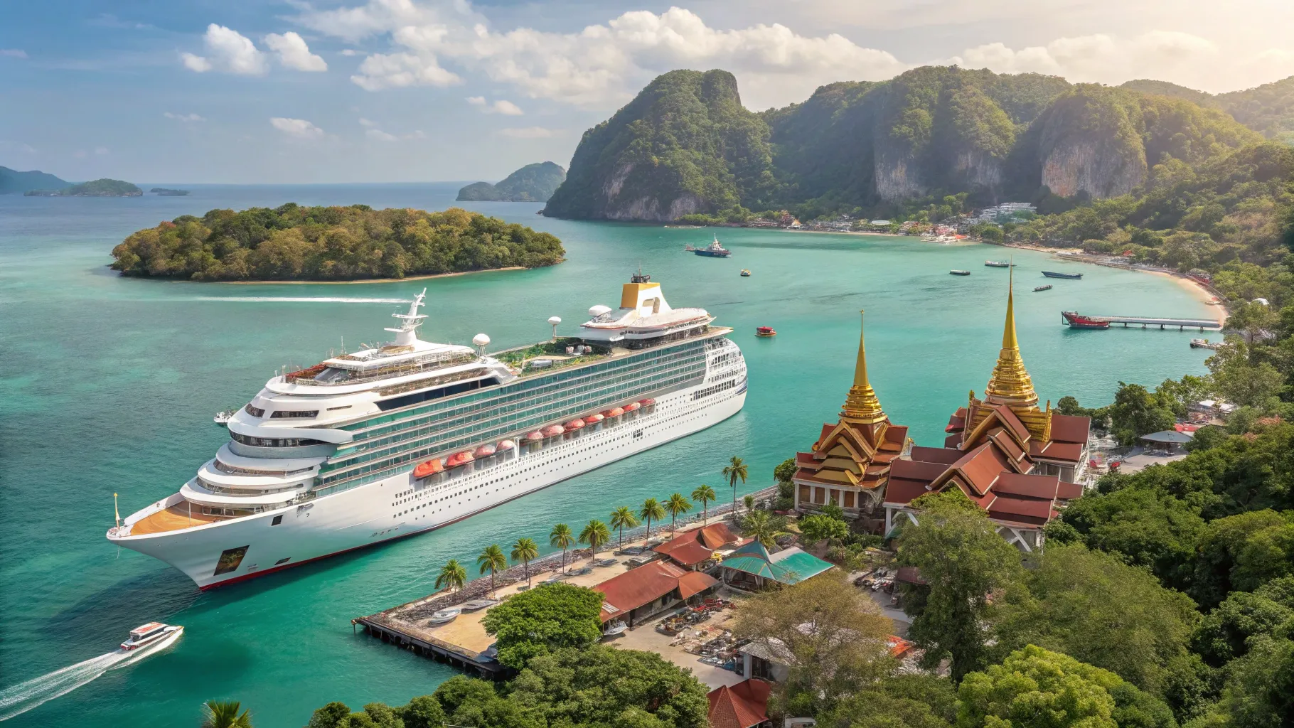 Thailand Cruises 2025 and 2026 showcase stunning harbors and lush tropical landscapes.