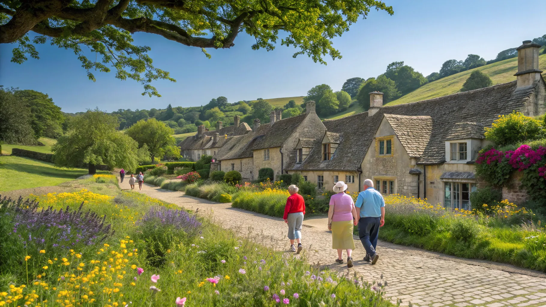 Tours and vacations for seniors in the British Isles and Ireland, exploring the Cotswolds.